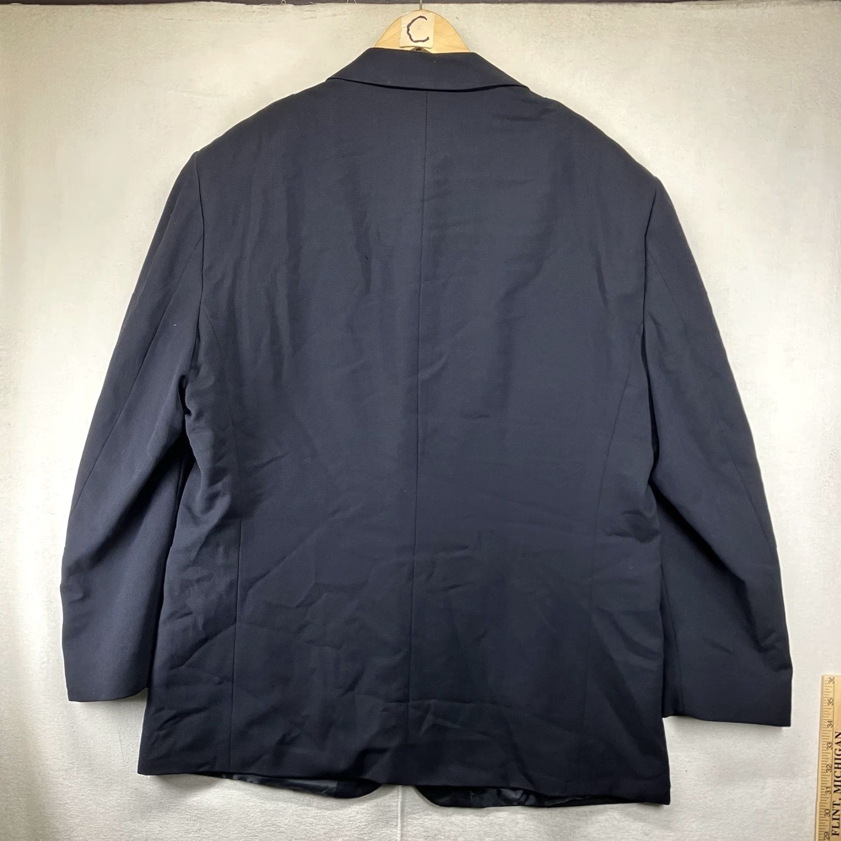 Vintage Luigi Botto 100% Wool Blazer 2XL Classic Tuxedo Dark Navy Italy Men's Size 48R - 2 Thumbnail