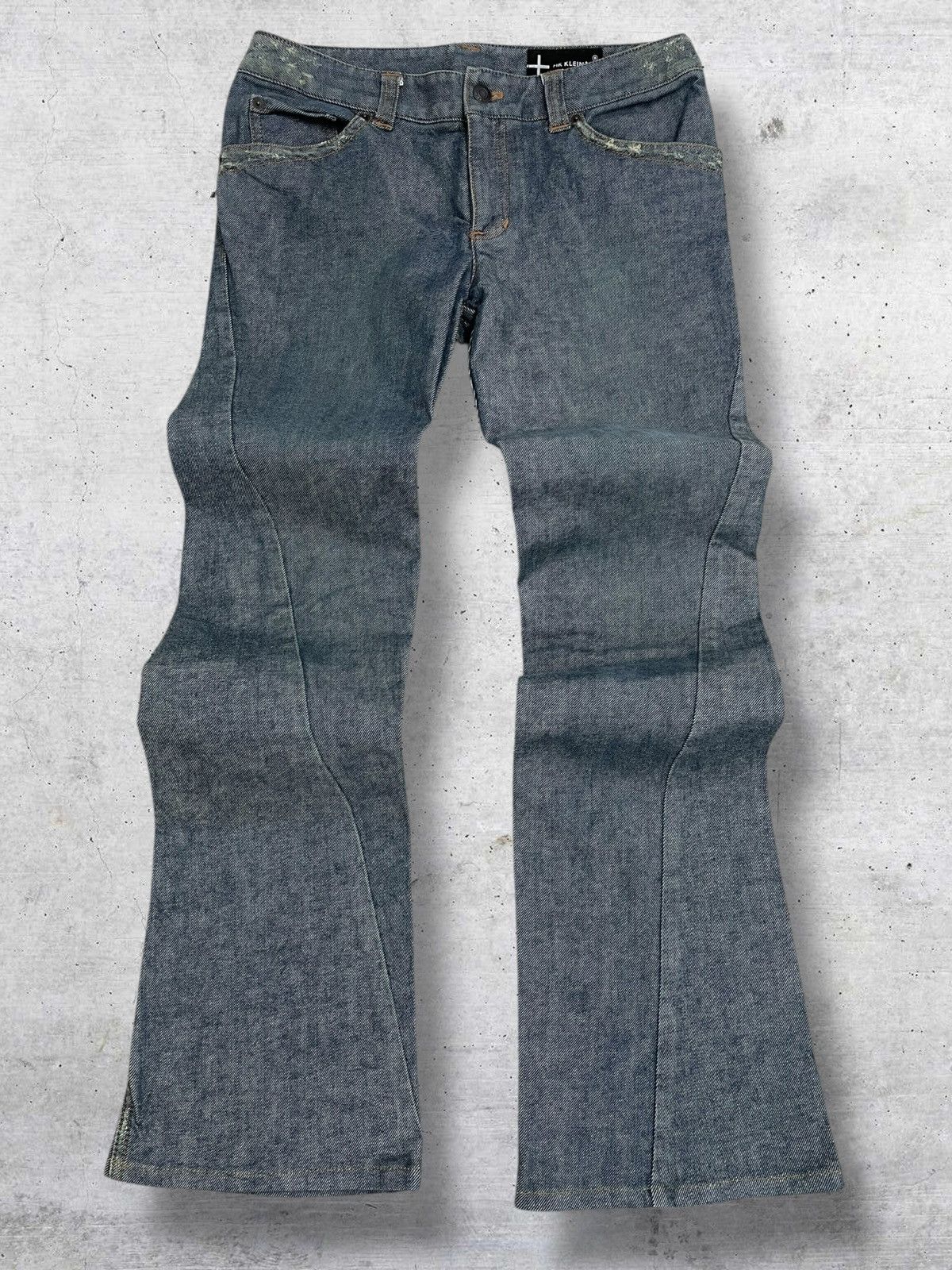 If Six Was Nine VINTAGE MK KLEIN 90S JAPAN DESIGNER FLARED RETRO STYLE DENIM Size US 30 / EU 46 - 1 Thumbnail