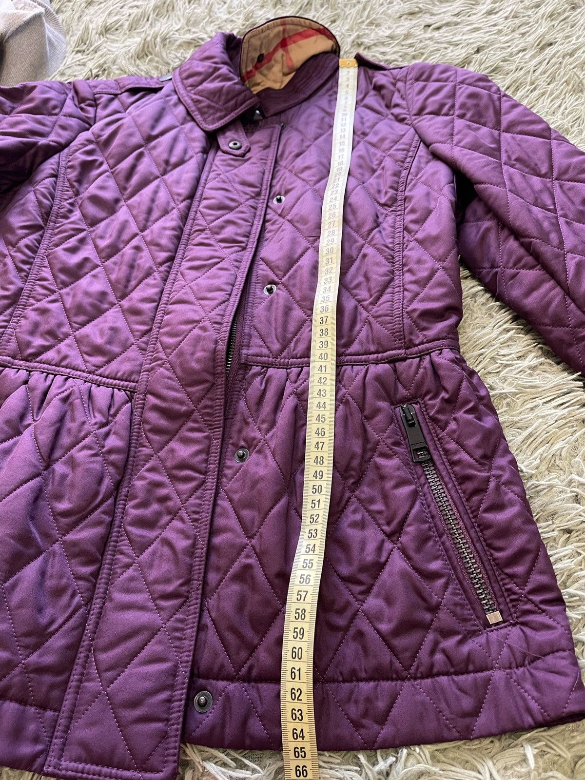 Burberry Burberry Brit Women Purple Check Quilted Lightweight Jacket Size S / US 4 / IT 40 - 16 Thumbnail