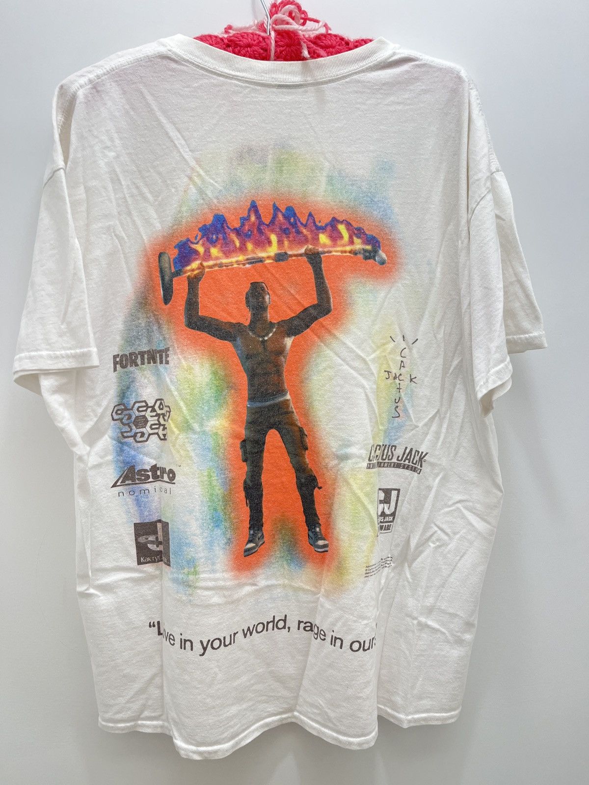 Travis Scott Travis Scott Fortnite Washed White Rage Emote T-Shirt Size US L / EU 52-54 / 3 - 1 Thumbnail