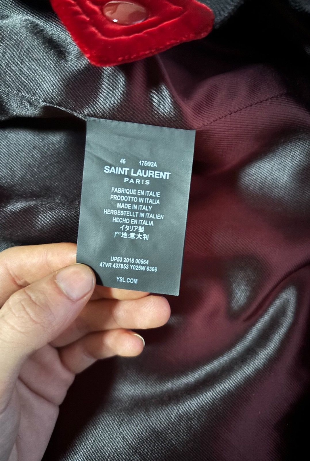 Saint Laurent Paris Saint Laurent SLP 2016FW Wine Red Velvet Musical Note Jacket Size US S / EU 44-46 / 1 - 4 Thumbnail