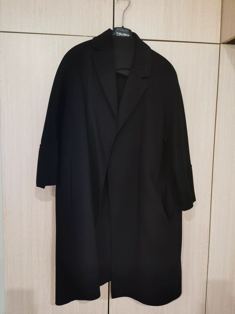 Max Mara Max Mara Mid-length double wool woolen overcoat coat black Size M / US 6-8 / IT 42-44 - 2 Thumbnail