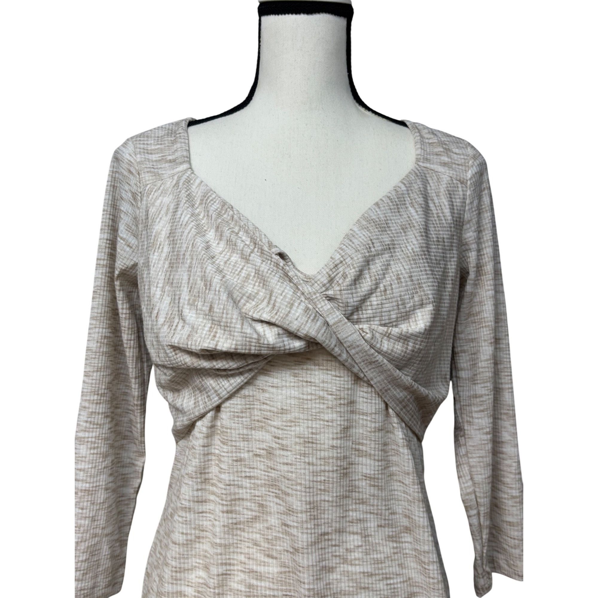 Other Fever Spaced-Dyed Twist-Front Top, Sand, Sz. M Size M / US 6-8 / IT 42-44 - 3 Thumbnail