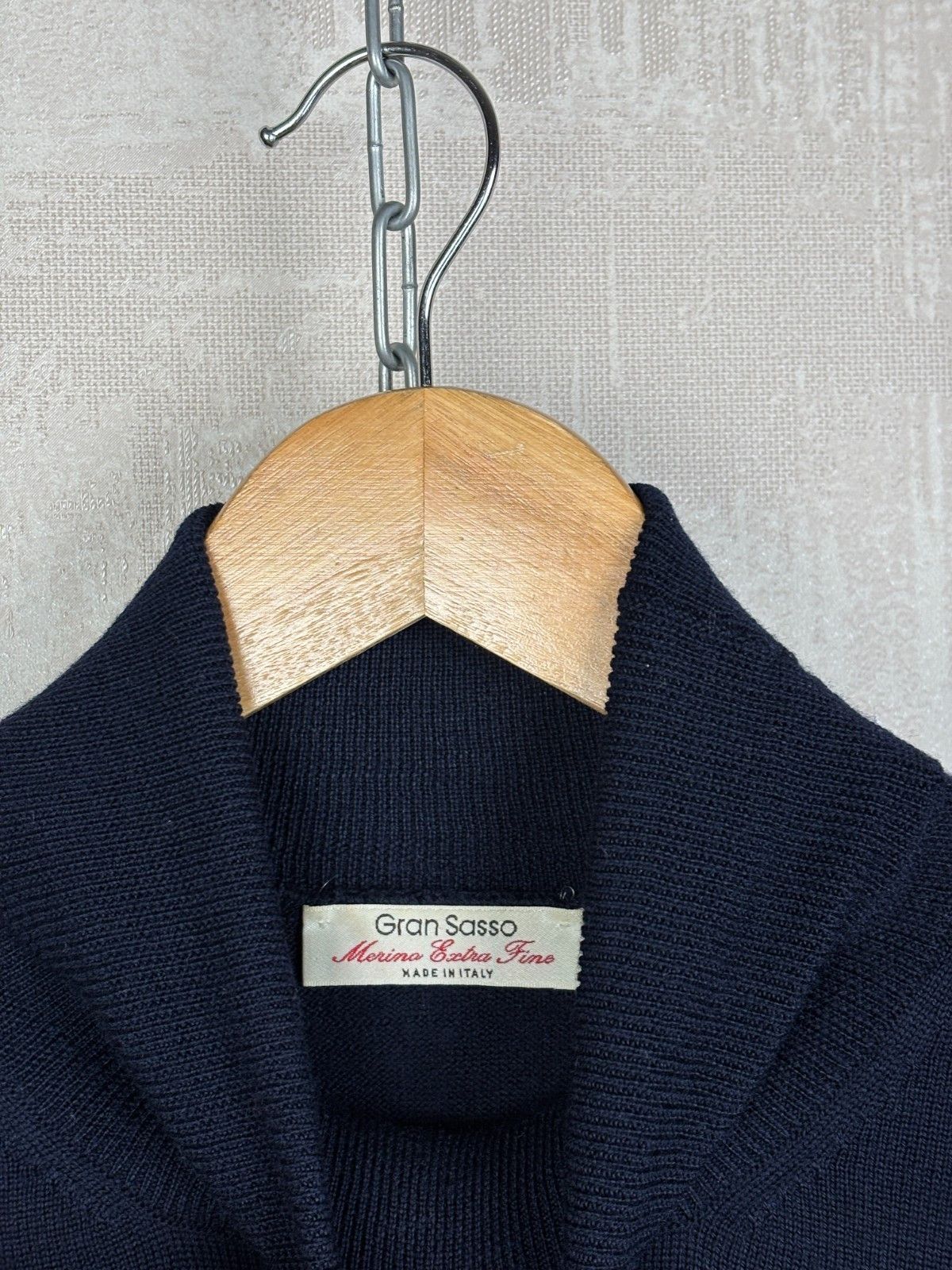 Gran Sasso Gran Sasso Virgin Wool Turtleneck Sweater Navy Blue Size US L / EU 52-54 / 3 - 6 Thumbnail