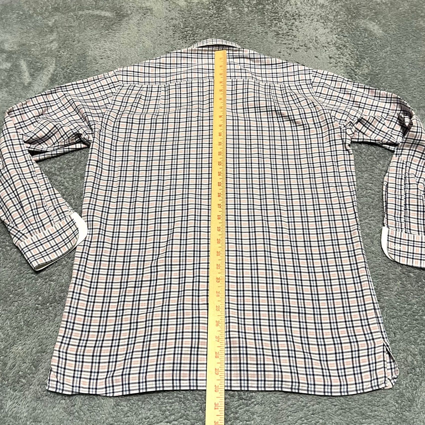 Ermenegildo Zegna Ermenegildo Zegna Shirt Mens Medium Pink Plaid Button Up Long Sleeve Dress Size 40R - 5 Thumbnail