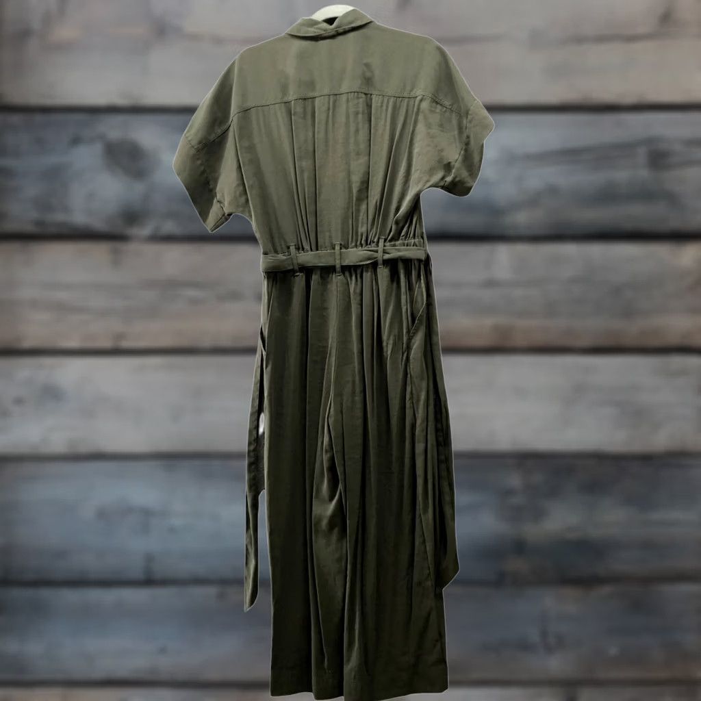 H&M H&M Wide Leg Utility Jumpsuit Womens 6 Army Green Tie Waist Short Sleeve Jumpsuit Womens 6 Army Green Tie Waist Short Sleeve Size 28" / US 6 / IT 42 - 1 Thumbnail