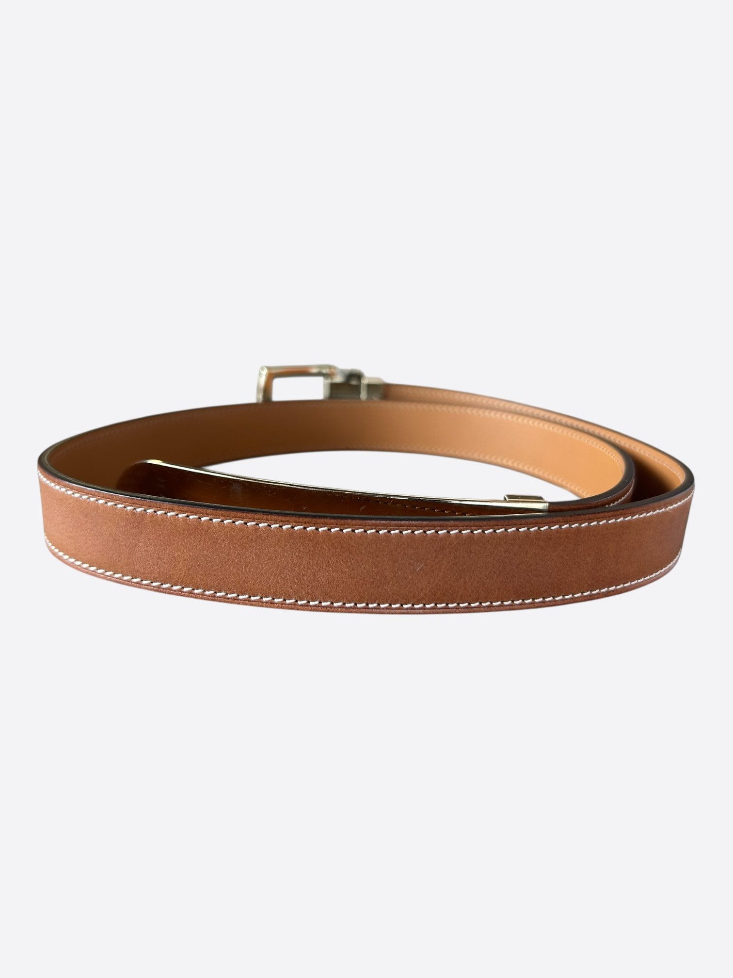 Hermes Hermes Brown & Palladium Bout Métal Belt Size 30 - 2 Thumbnail
