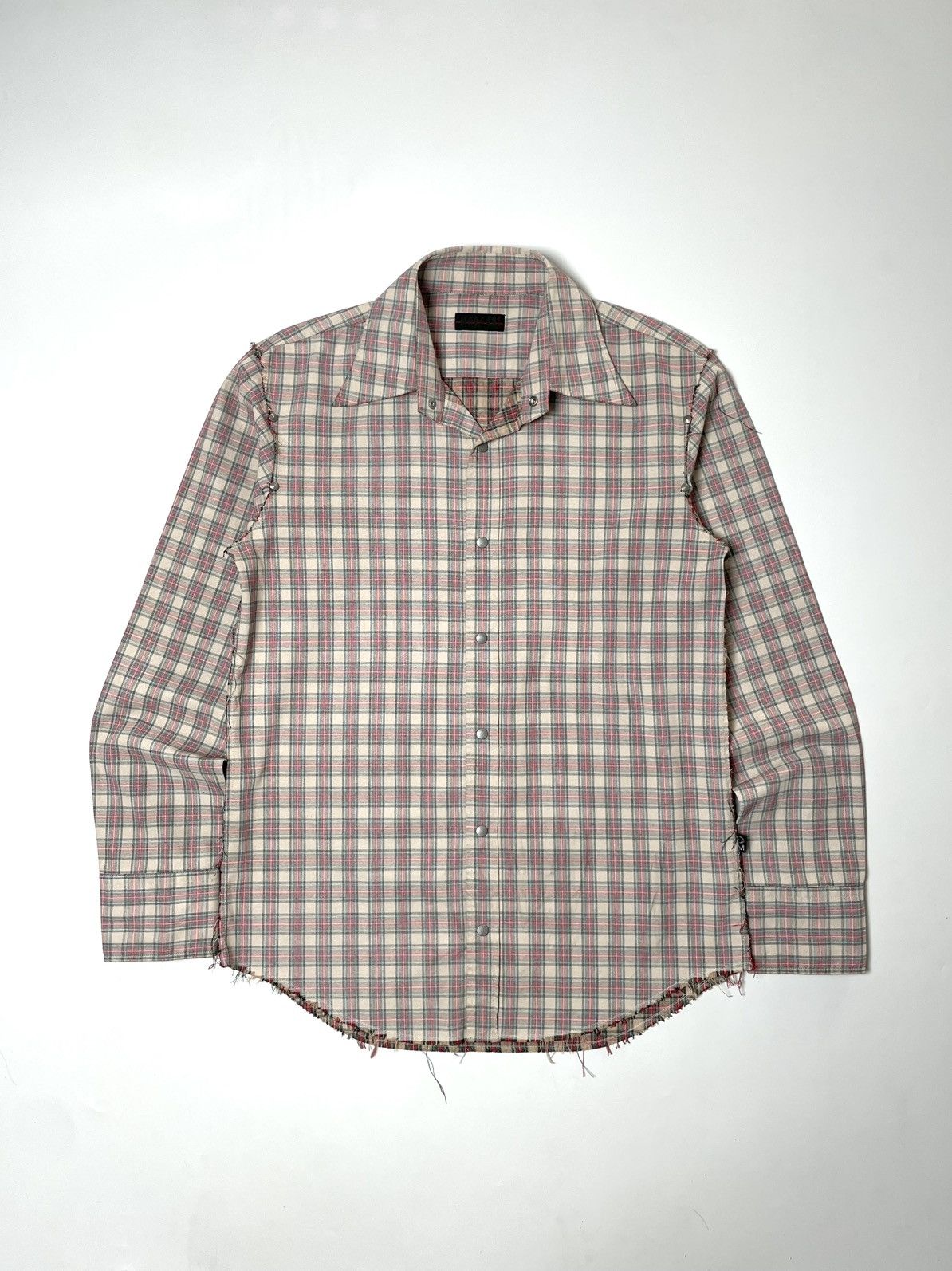 Japanese Brand Morgan Homme Studded Distressed Plaid Flannel Shirt Size US L / EU 52-54 / 3 - 2 Thumbnail