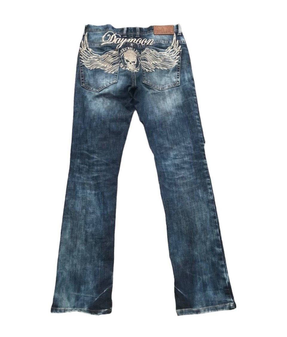 Japanese Brand Japanese CLOUD 72 Skull-Wings LGB embroidered Distress jean Size US 30 / EU 46 - 3 Thumbnail