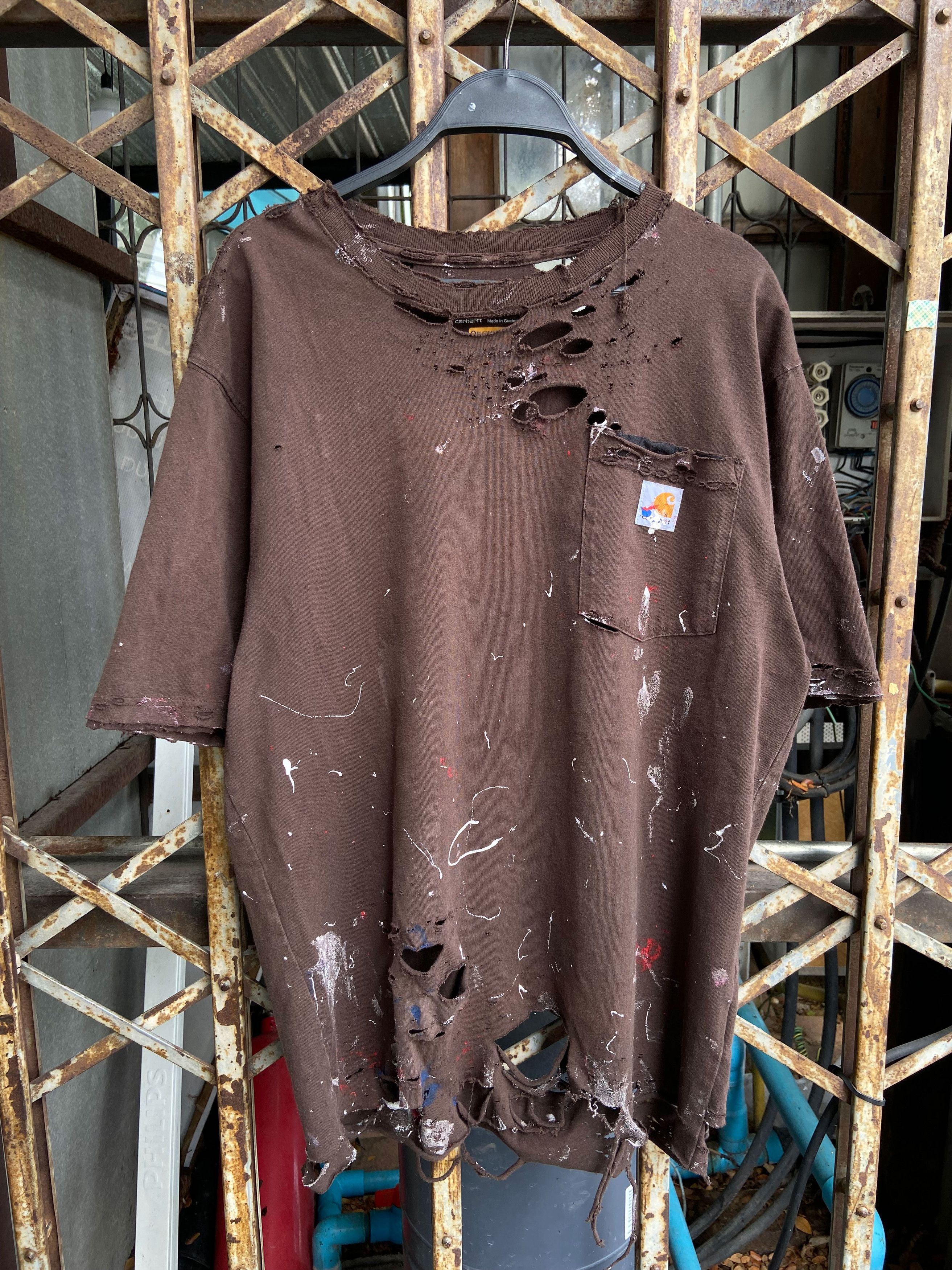 Carhartt × Vintage Carhartt T-Shirt Thrashed Distressed Pocket Size US M / EU 48-50 / 2 - 3 Thumbnail
