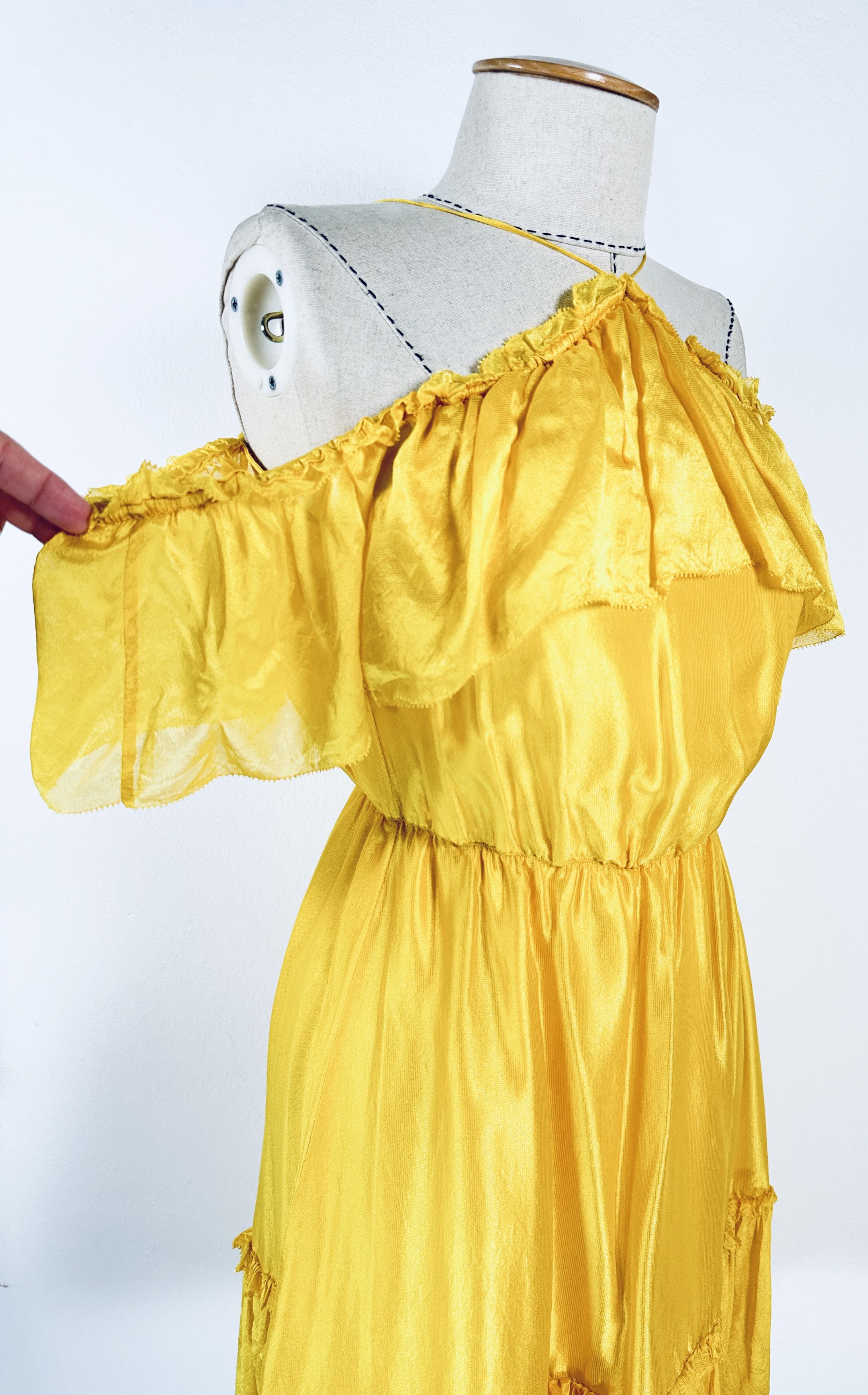Designers Remix Yellow Silk Dress Size S / US 4 / IT 40 - 2 Thumbnail