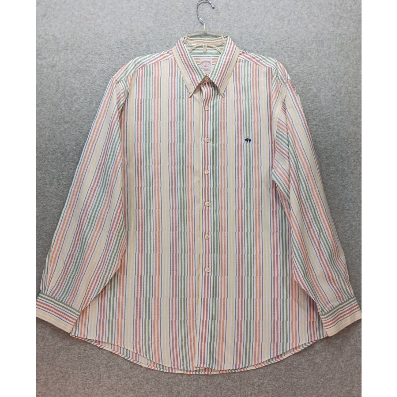 Brooks Brothers Brooks Brothers 346 Shirt XL Multi-Color Striped Button Down LS Supima Cotton Size US XL / EU 56 / 4 - 2 Thumbnail
