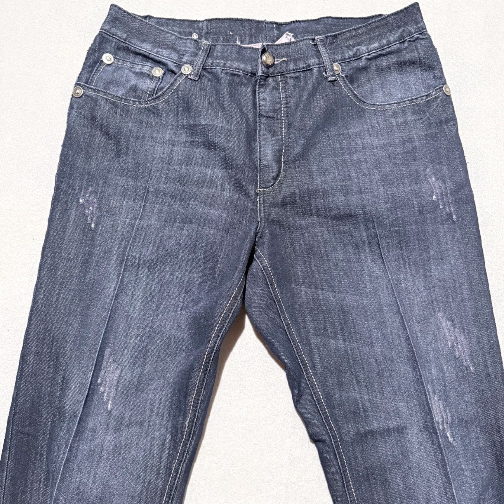Denime Blue Rag Jeans Women Blue Denim Distressed Straight Leg 35X30.5 Classic Modern 5-Pocket Womens Size 24" / US 00 / IT 34 - 3 Thumbnail