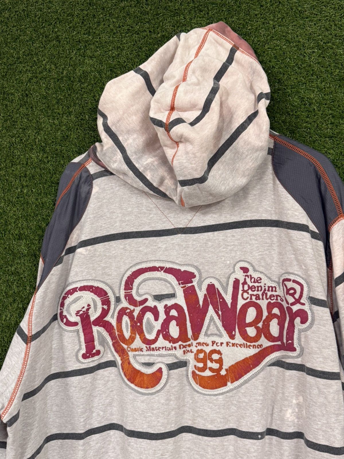 Rocawear Vintage Rocawear Stripe Y2K Logo Craft Goods Hoodie 3XL XXXL Size US XXL / EU 58 / 5 - 2 Thumbnail