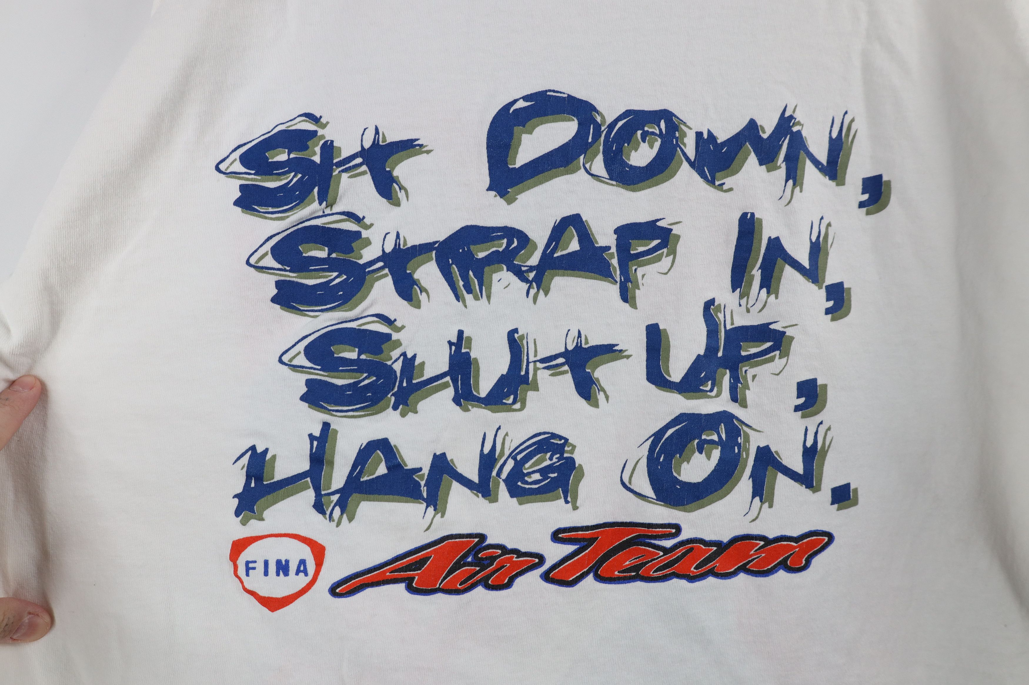 Vintage Vintage 90s Spell FINA Air Team All Over Print T-Shirt USA Size US XL / EU 56 / 4 - 12 Thumbnail