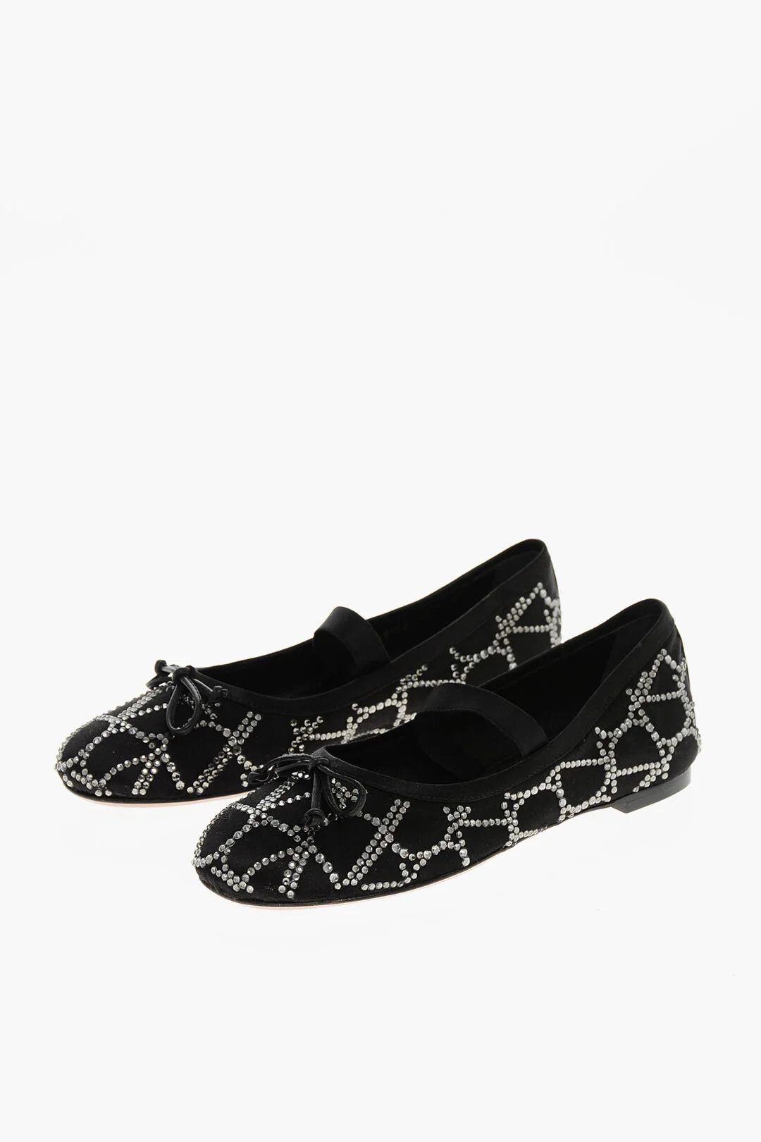 Valentino og1mm0426 Silk Ballerinas Flats in Black Size US 6 / IT 36 - 4 Thumbnail