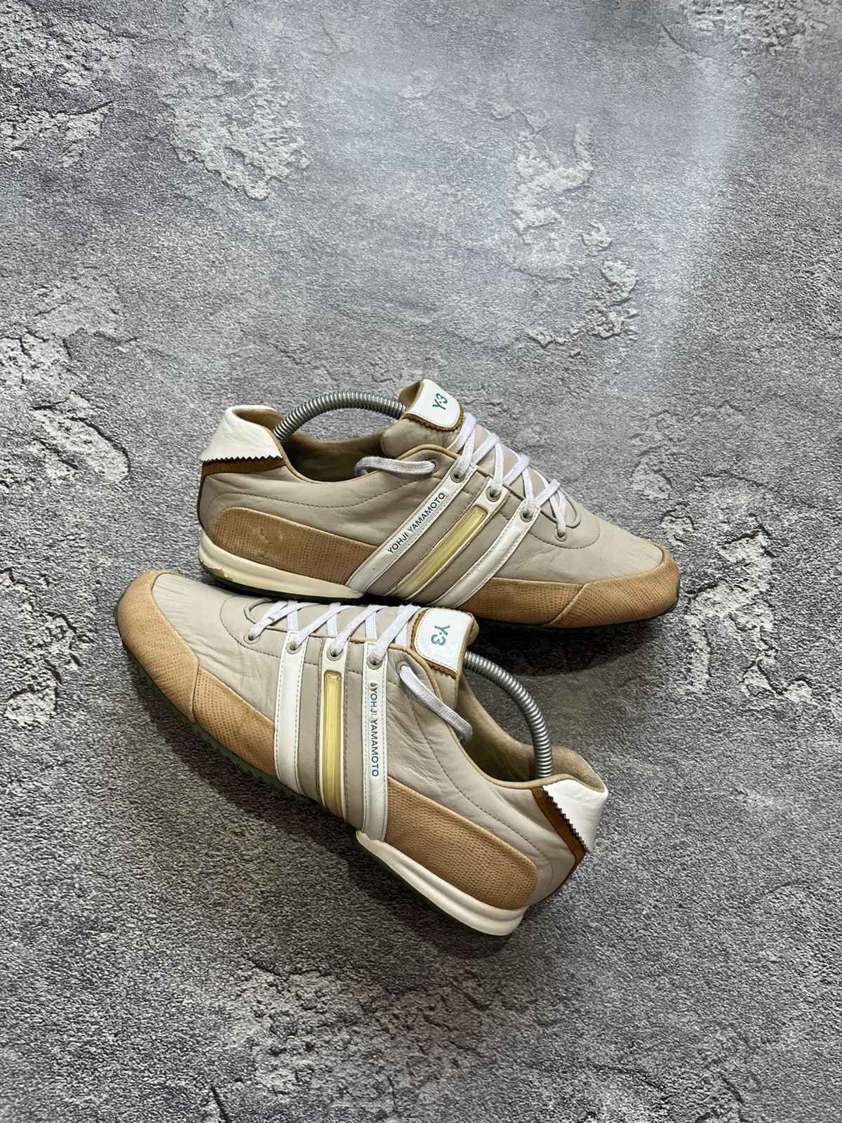 Adidas Y-3 Yohji Yamamoto Vintage Shoes Leather Sneakers in Beige, Men's (Size 8)
