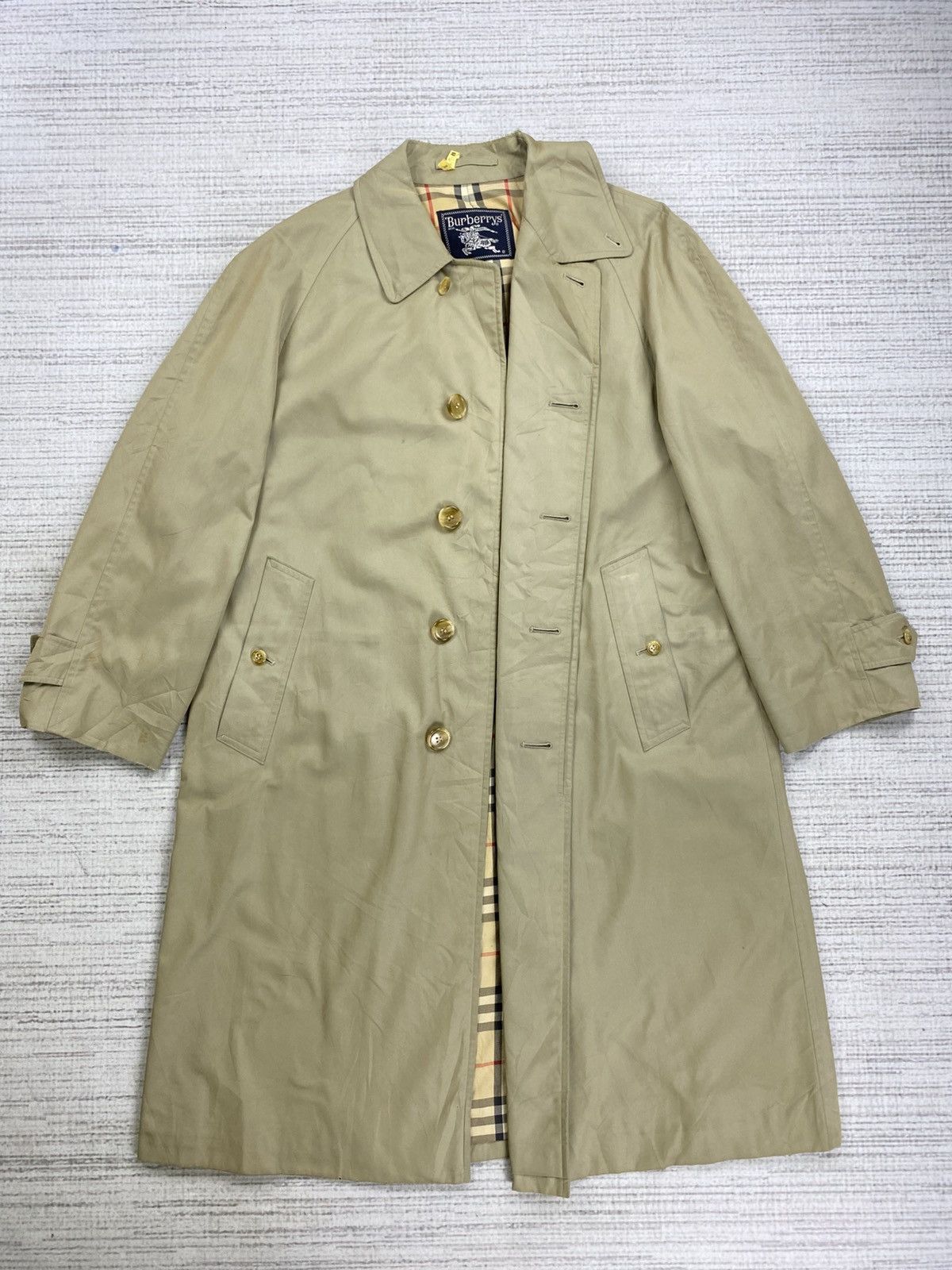 Burberry × Vintage Vintage 90s Burberrys Nova Check Trench Coat Size US M / EU 48-50 / 2 - 7 Thumbnail