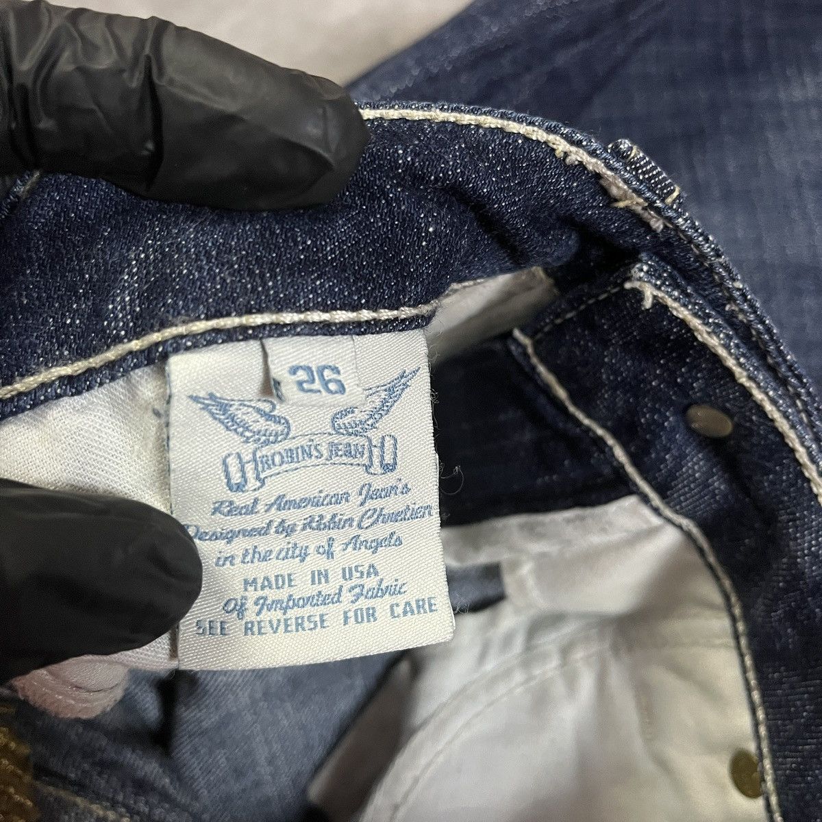 Robins Jeans ROBIN’S JEAN - Swarovski Studded Wing Embroidery Biker Denim Size US 26 / EU 42 - 6 Thumbnail