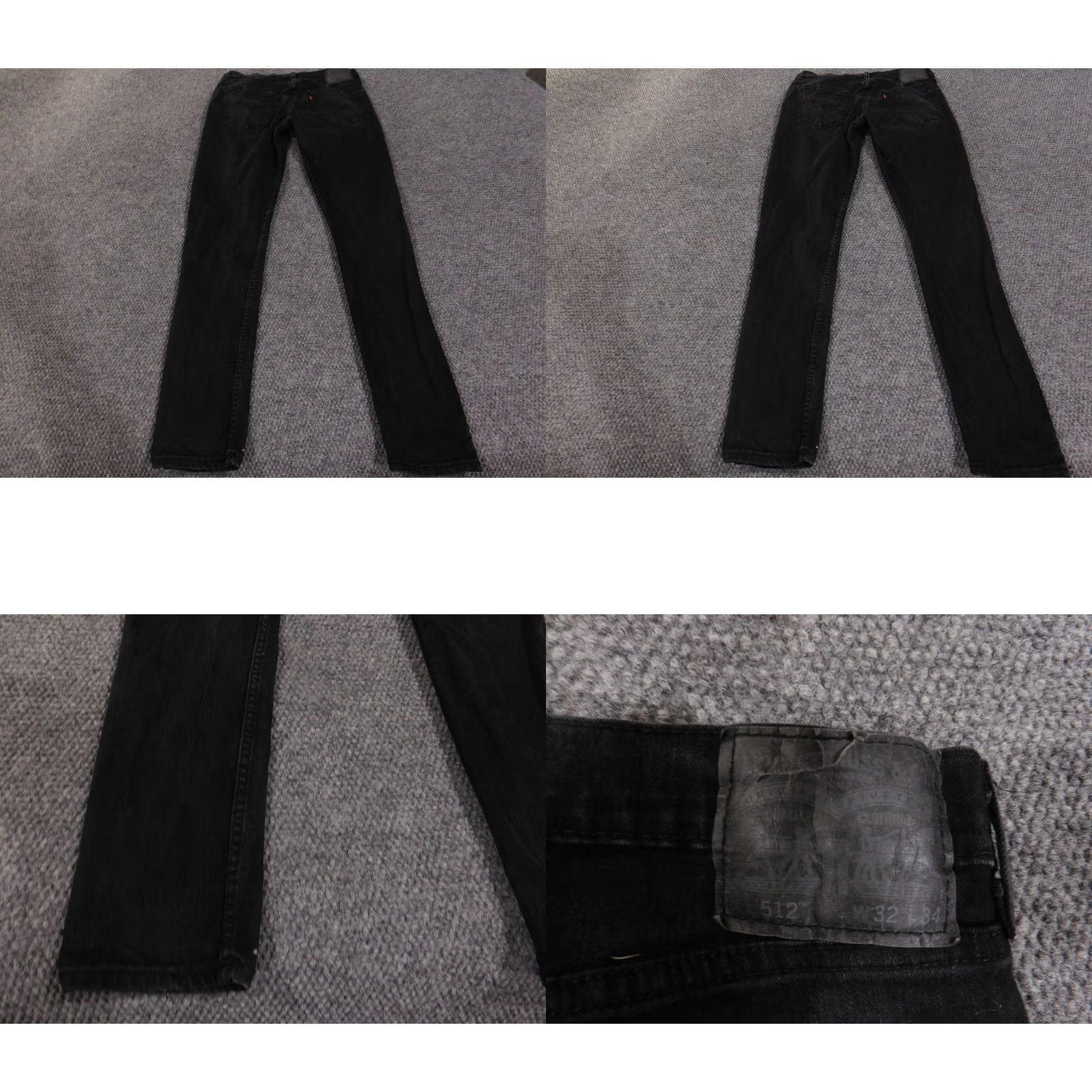 Levi's Levis 512 Jeans Mens 32x34 Black Slim Tapered Waterless Paint Splatter Jeans Pants Size US 32 / EU 48 - 8 Thumbnail