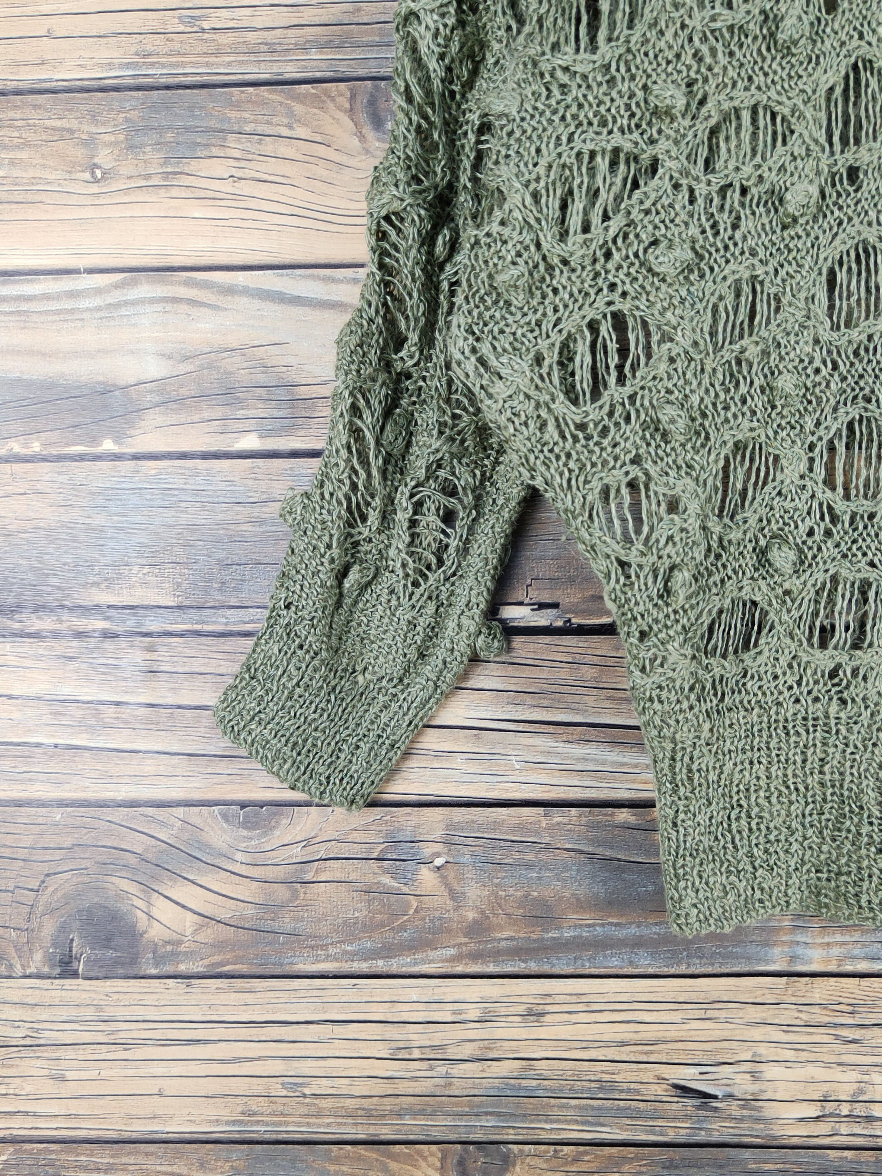 Japanese Brand Japan vintage crochet meshnet ripped distres Knitwear #W1154 Size US M / EU 48-50 / 2 - 4 Thumbnail