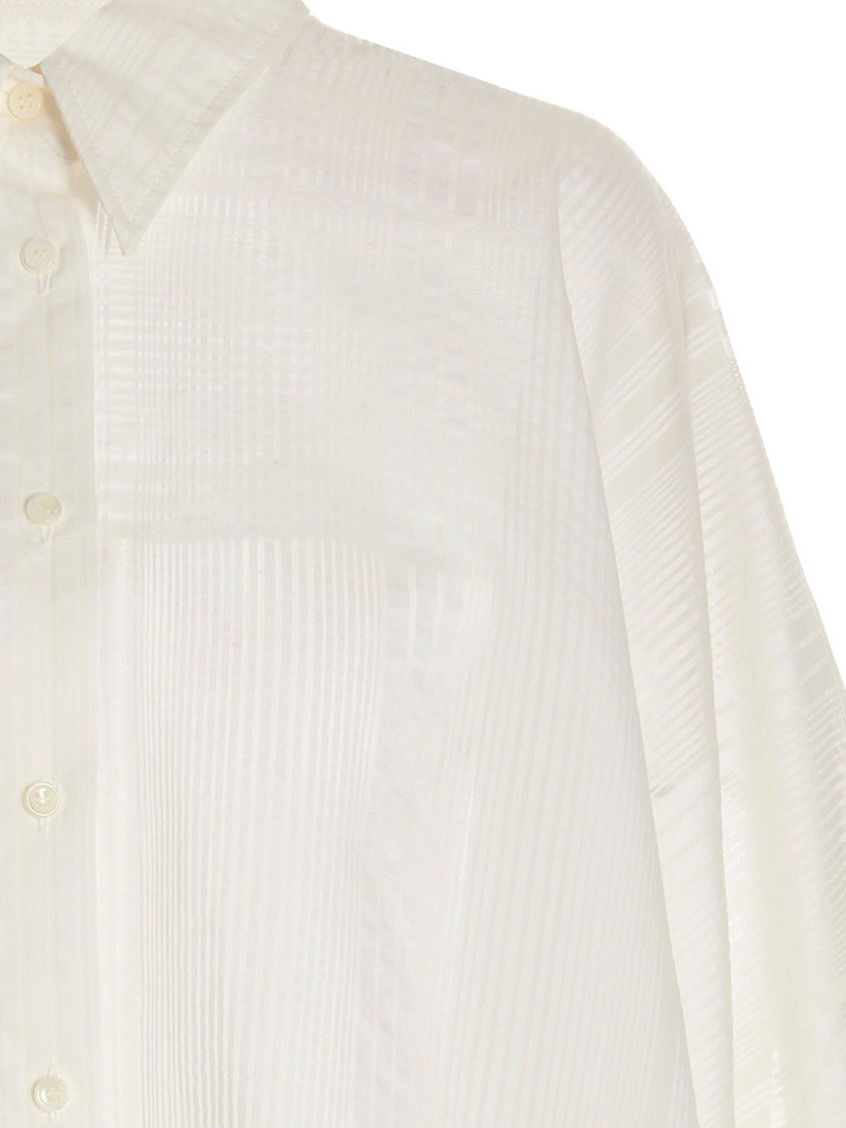 Brunello Cucinelli o1y0725 Striped Shirt in White Size S / US 4 / IT 40 - 3 Thumbnail