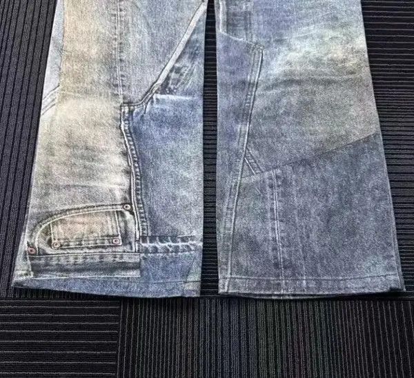 VIBE Digitally printed distressed washed denim trousers Size US 32 / EU 48 - 6 Thumbnail