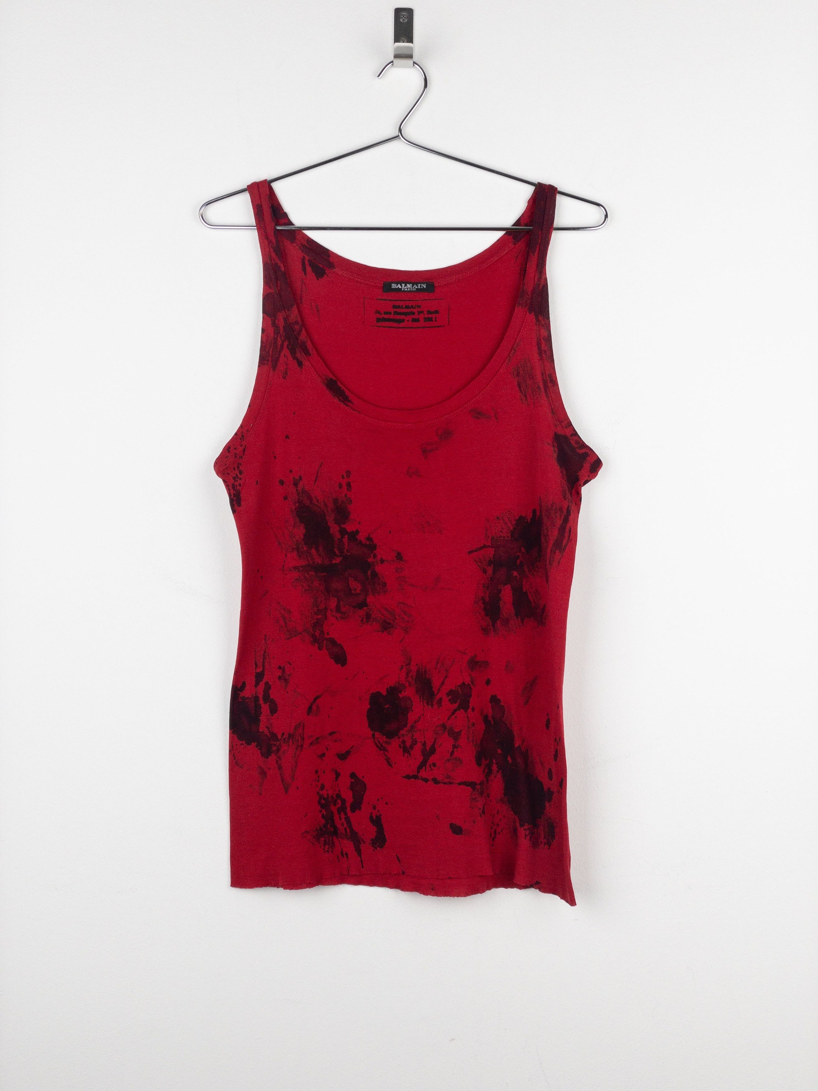 Balmain by Decarnin SS11 Bloodstain Punk Tank Top Size S / US 4 / IT 40 - 1 Thumbnail