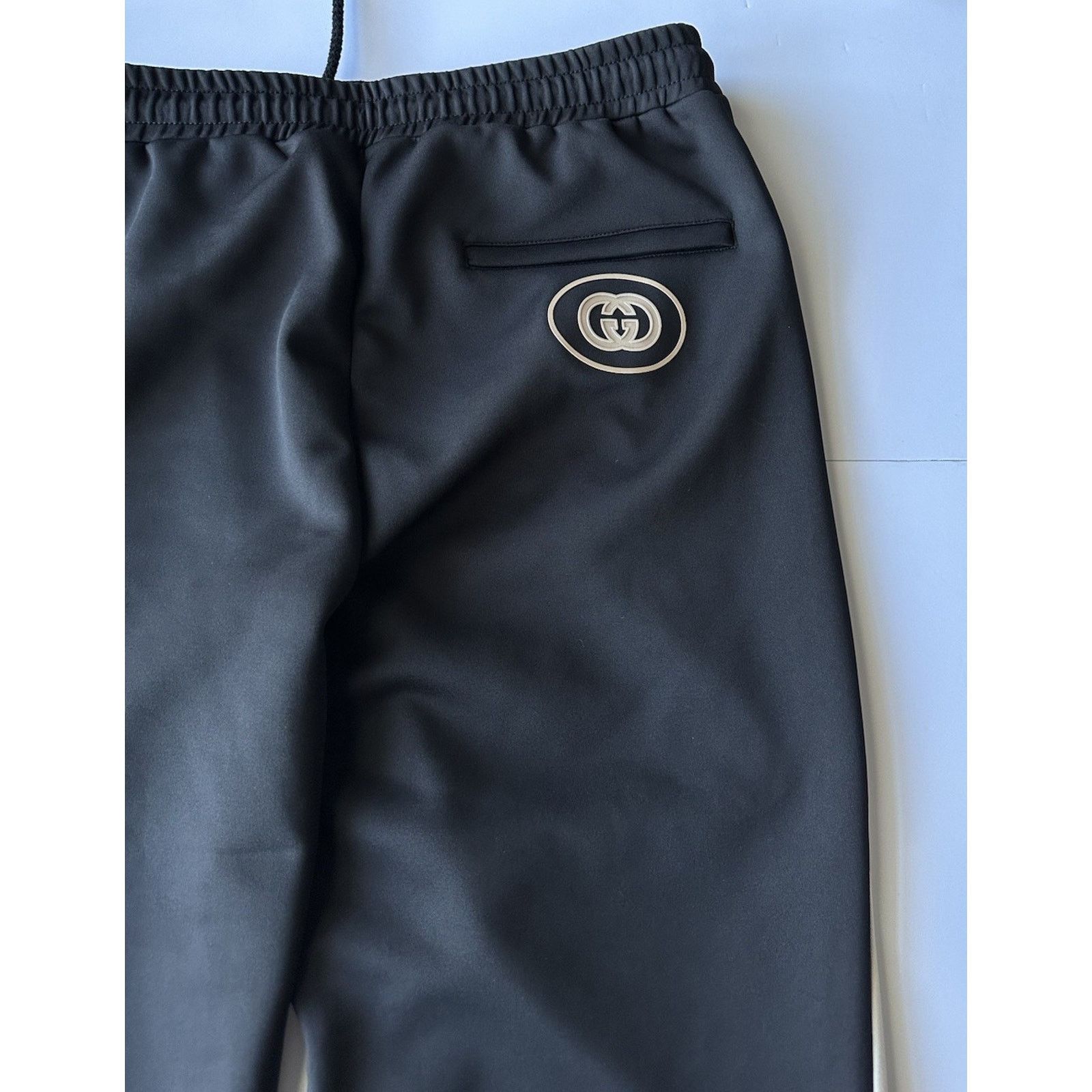 Gucci Neoprene Black Web Jogging Pants 3XL (36”) 698461