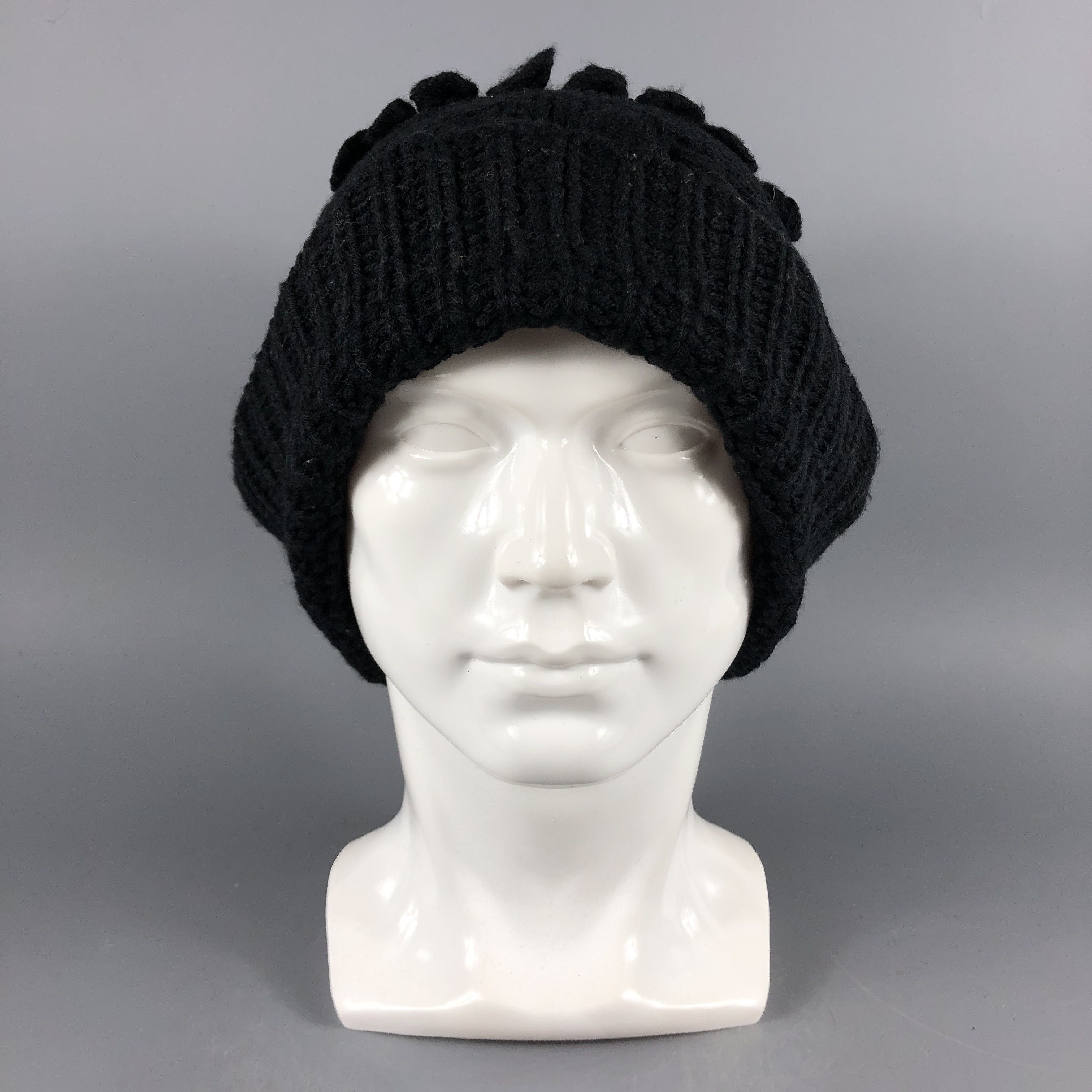 Japanese Brand × Vintage Womens Unknown Black Beanie Snow Hat Snow Cap -D945 Size ONE SIZE - 7 Thumbnail