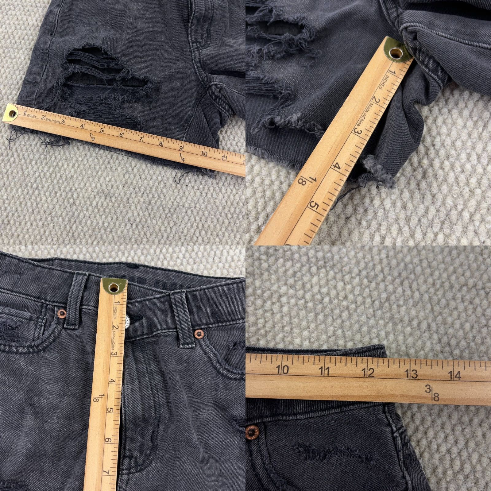 American Eagle Outfitters VINTAGE American Eagle Outfitters Shorts Women 0 Cut Off High Rise Shortie Black Denim Jorts Holes Size 25" / US 0 / IT 36 - 8 Thumbnail