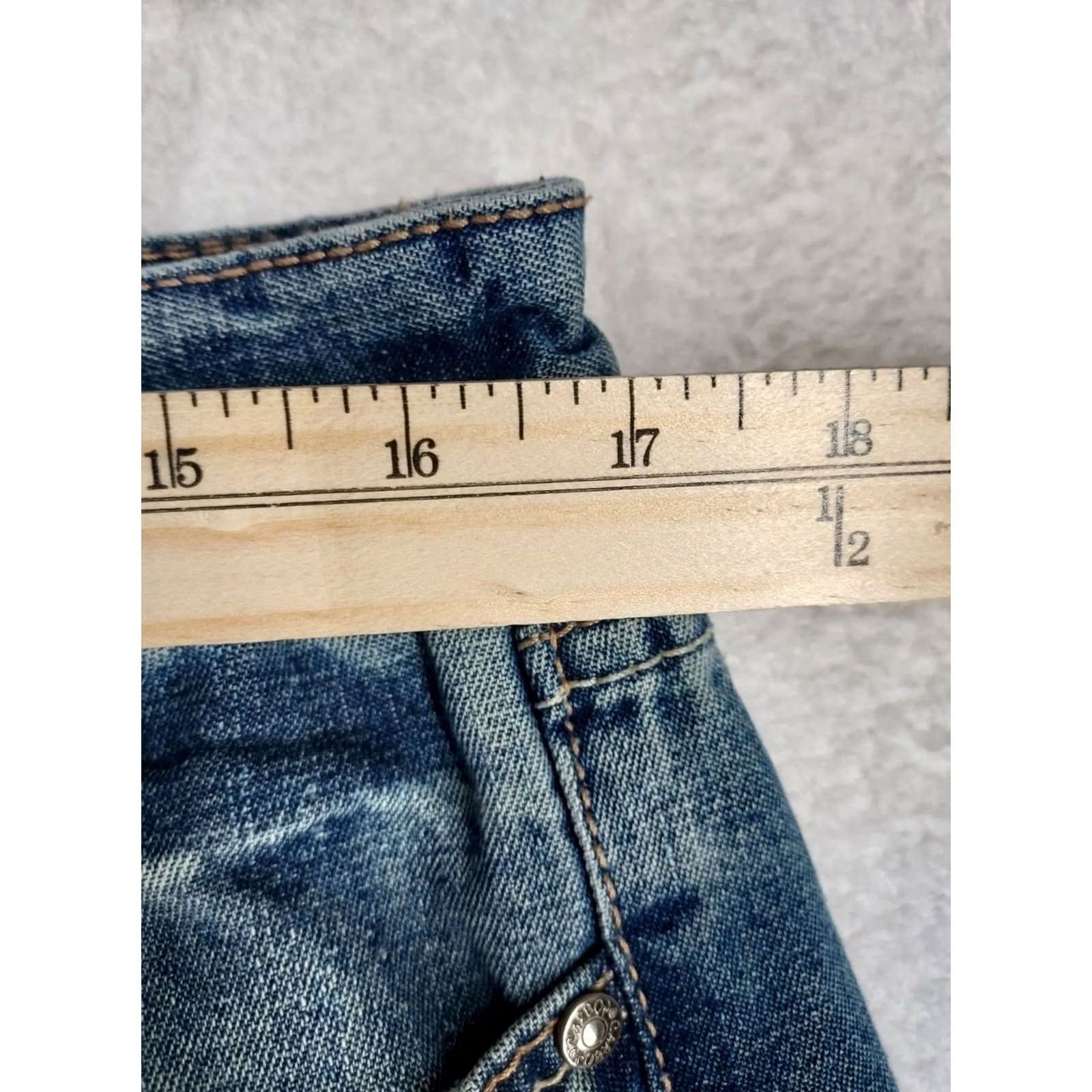 Carbon Carbon Mens Bootcut Jeans 34x32 Denim Blue 5-Pocket Regular Inseam 31in Relaxed Straight Casual Collection Jeans Size US 34 / EU 50 - 5 Thumbnail