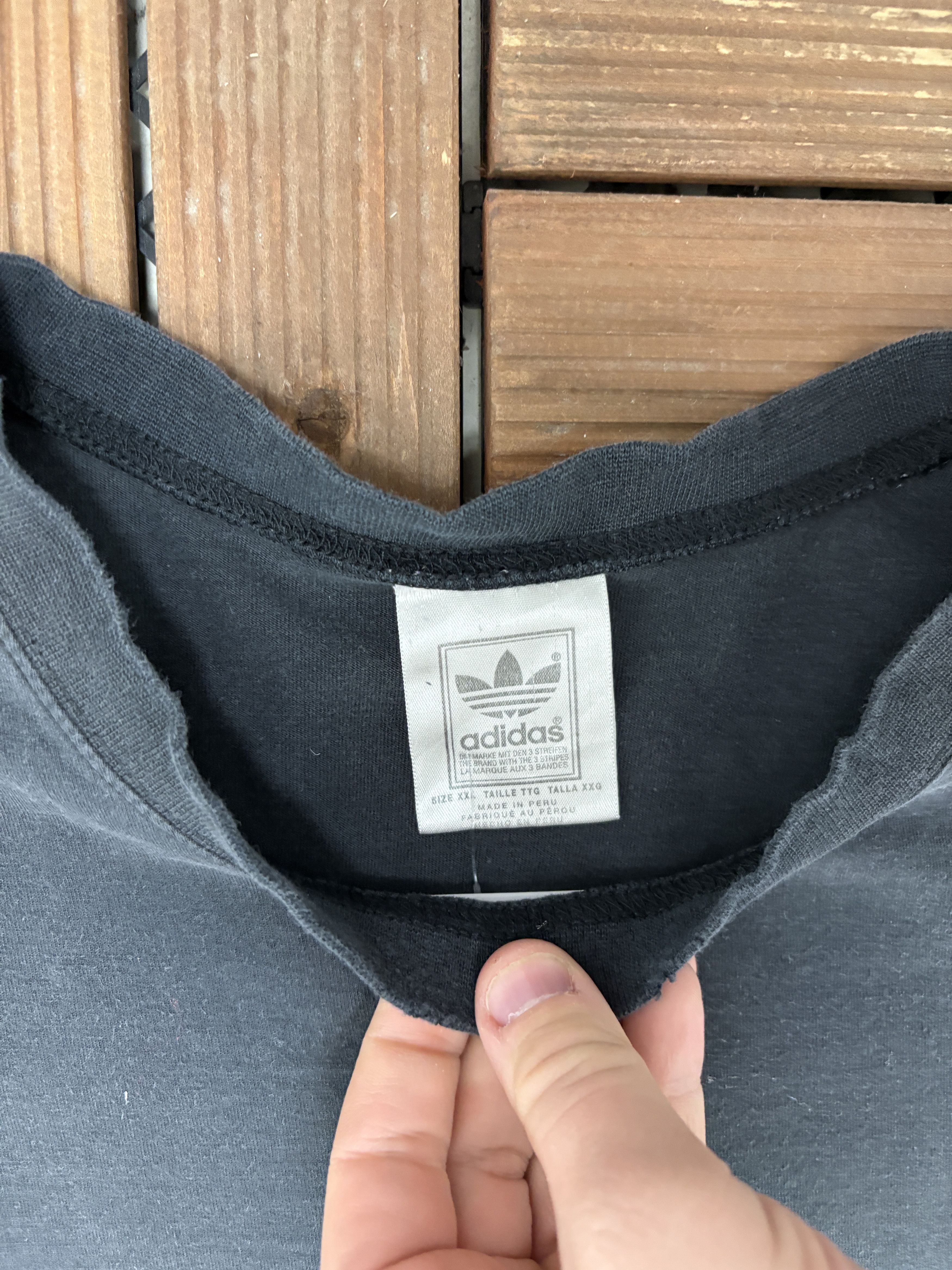 Adidas × Vintage Adidas Flower Logo Vintage Black T-Shirt Tee Size US XXL / EU 58 / 5 - 5 Thumbnail