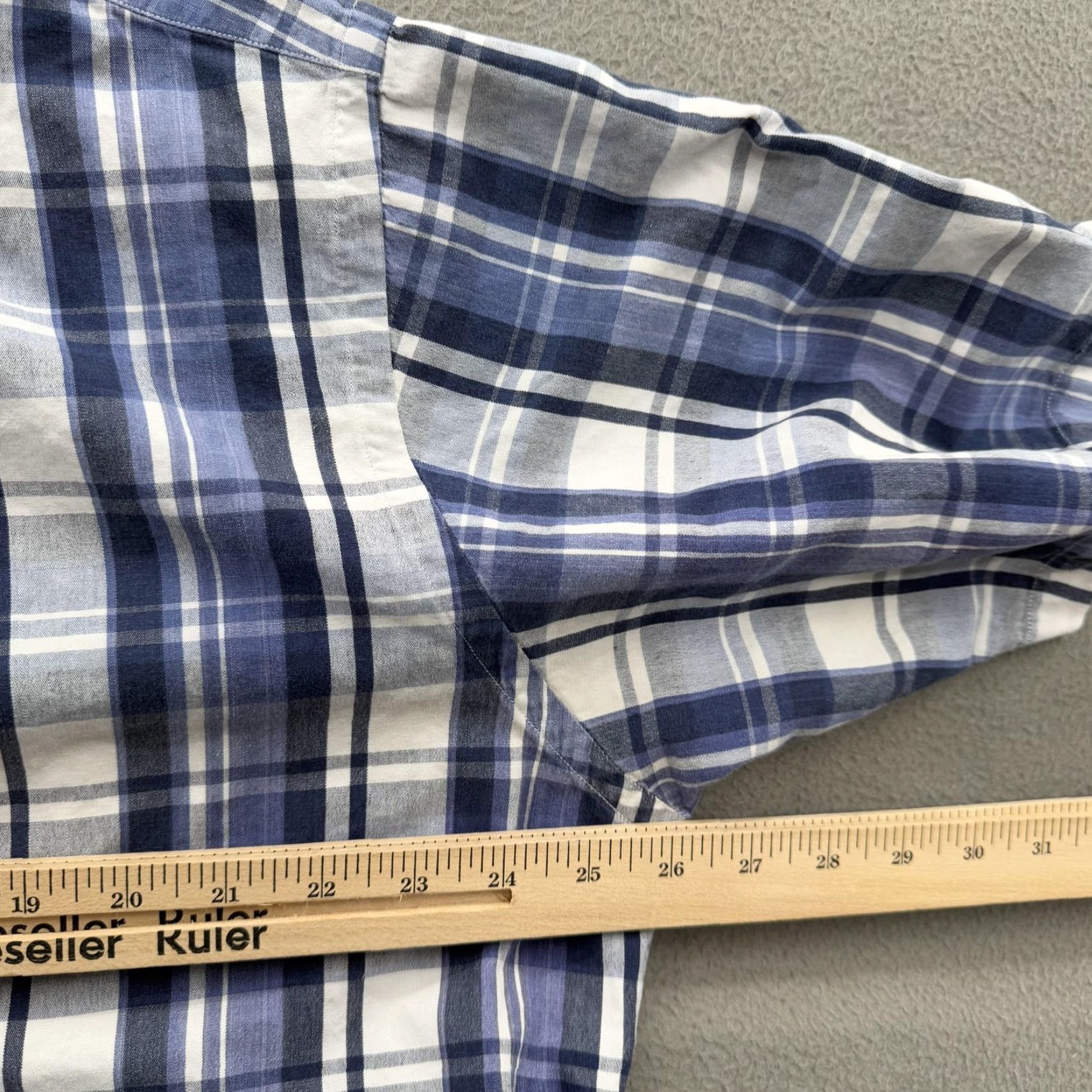 Ralph Lauren Ralph Lauren Shirt Mens Large Blue White Plaid Blaire Button Down Short Sleeve Size US L / EU 52-54 / 3 - 4 Thumbnail