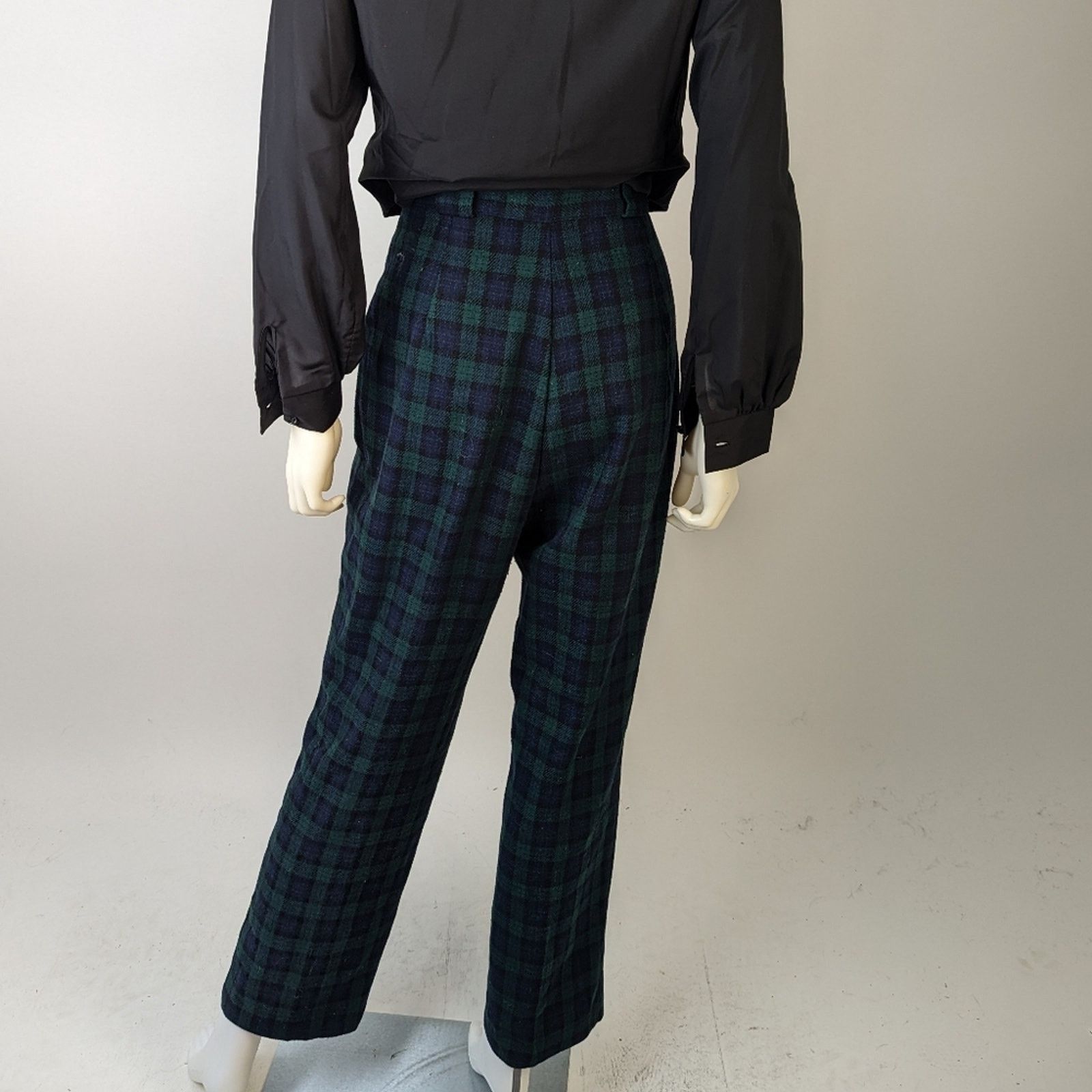 Vintage Vintage 80's Savannah Plaid Wool High Waisted Pants 14 Size 34" / US 12 / IT 48 - 3 Thumbnail