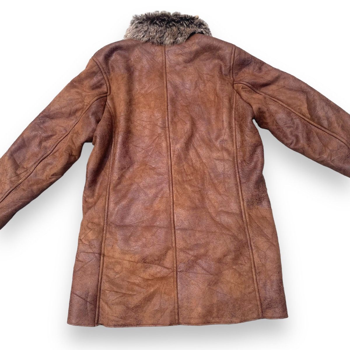Le Grande Bleu (L.G.B.) 🇯🇵 MALE & CO SUEDE LEATHER LINED FUR SHERPA HEAVY COAT Size US M / EU 48-50 / 2 - 12 Thumbnail
