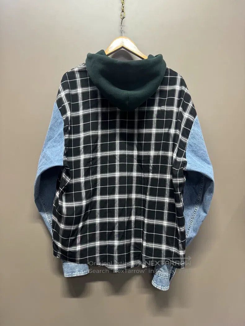 Balenciaga Balenciaga Denim Patchwork Hooded Shirt Size XS / US 0-2 / IT 36-38 - 2 Thumbnail