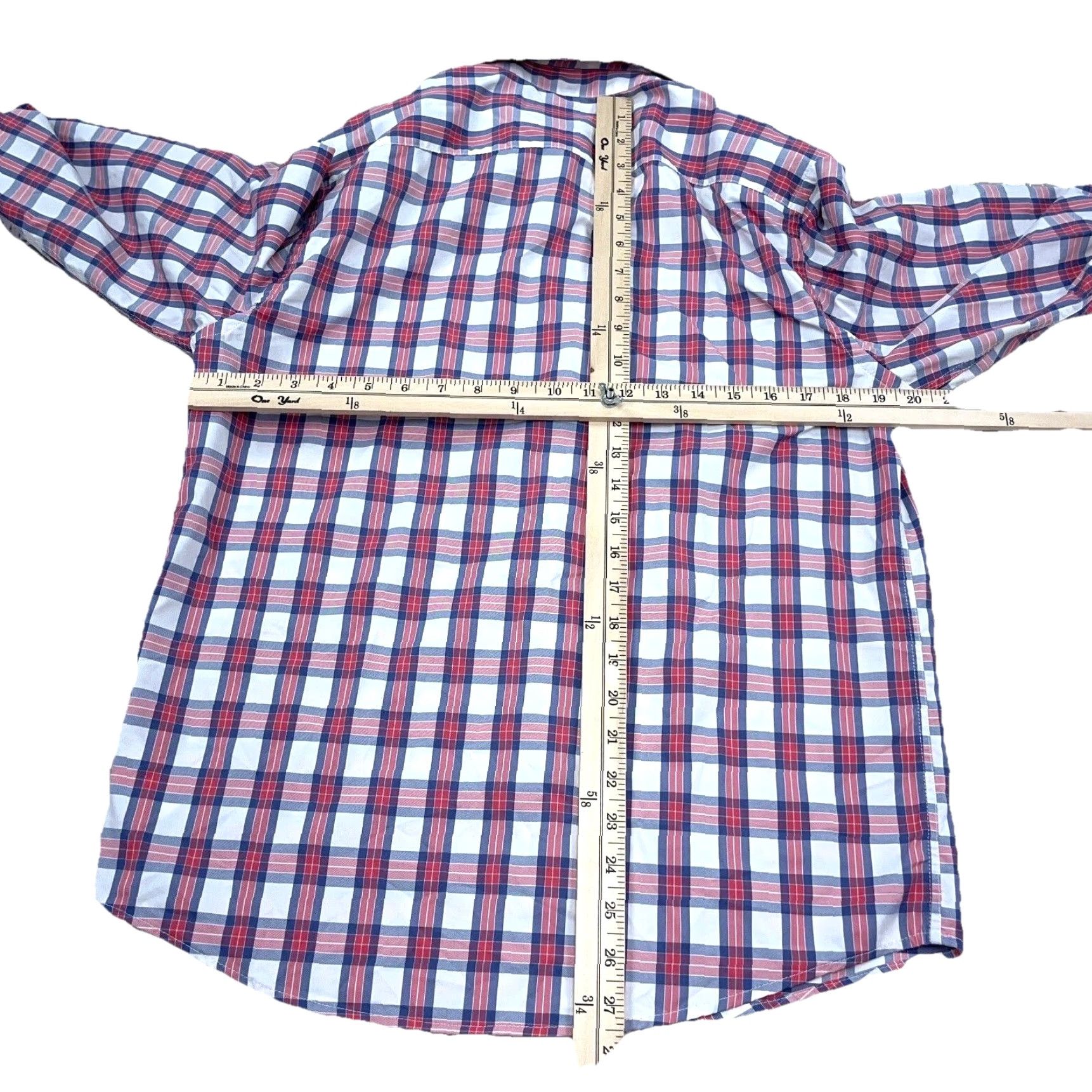 UNTUCKit VINTAGE Untuckit Men's Shirt Large Pink Blue White Plaid Button-Up Casual Slim Fit Size US L / EU 52-54 / 3 - 6 Thumbnail