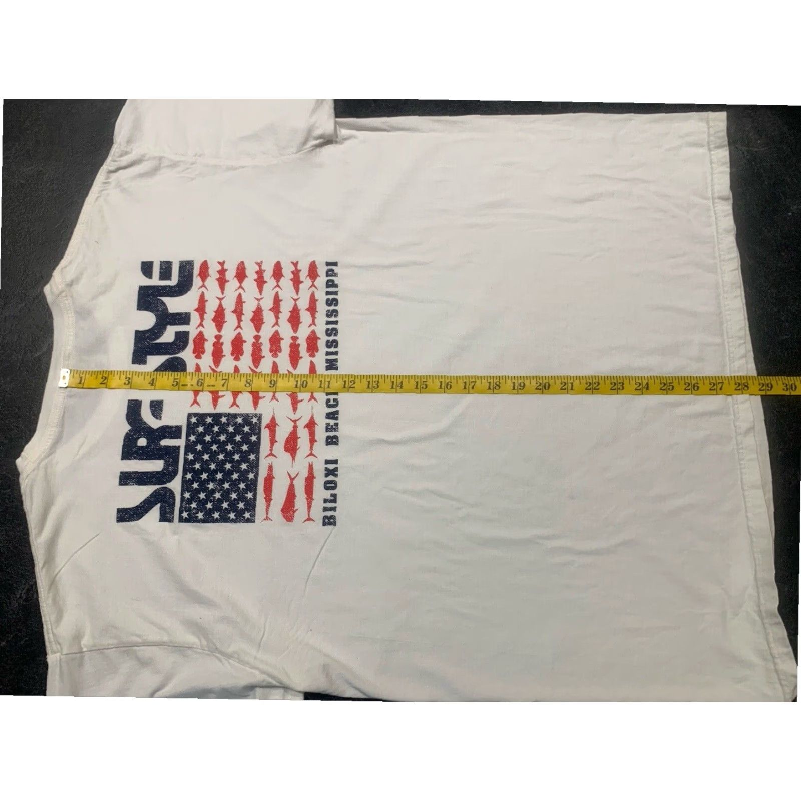 Vintage Surf Style Mens Beach T-Shirt White XL Short Sleeve V-Neck Size US XL / EU 56 / 4 - 3 Thumbnail