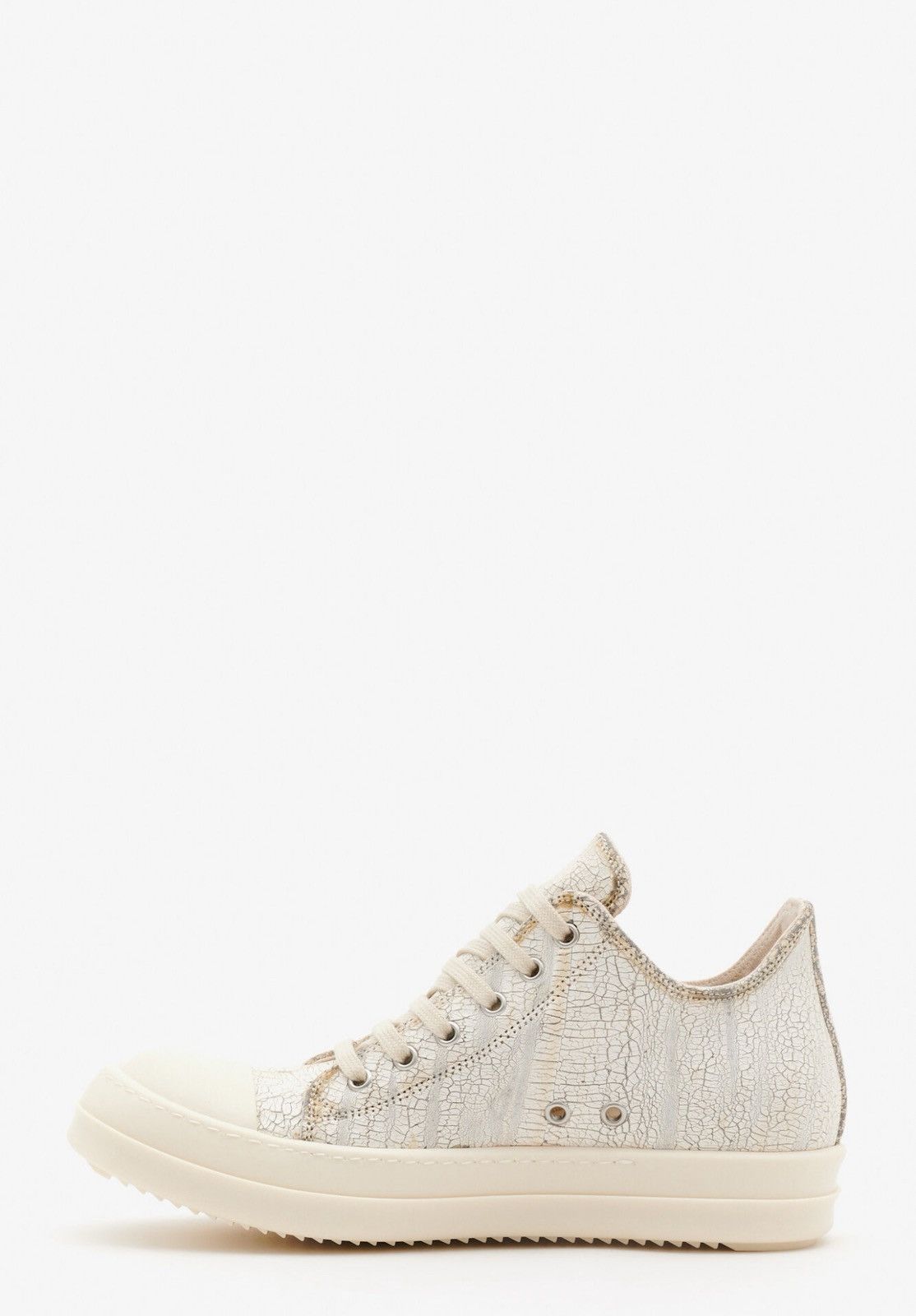 Last Rick Owens Drkshdw Low Sneakers in Cracked Leather