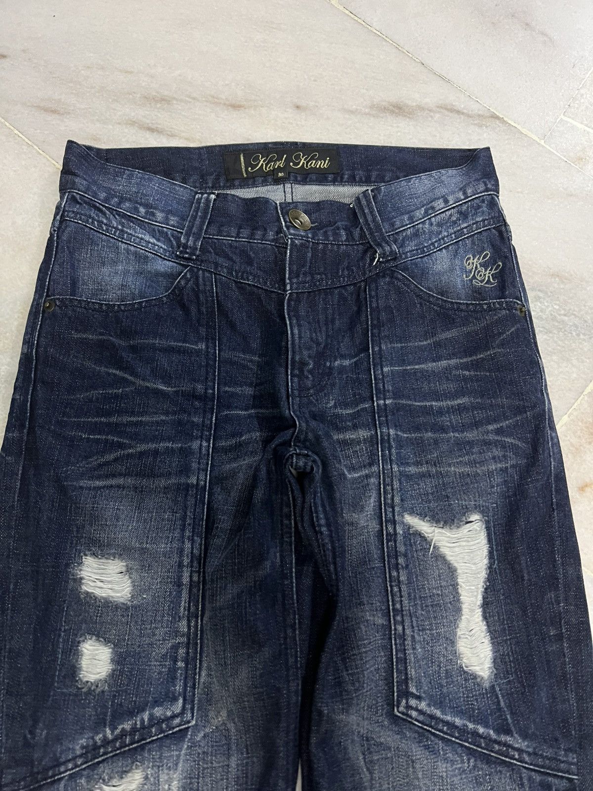 Japanese Brand 💥Vintage 90’s Style Karl Kani Double Knee Distress Jean Size US 30 / EU 46 - 3 Thumbnail