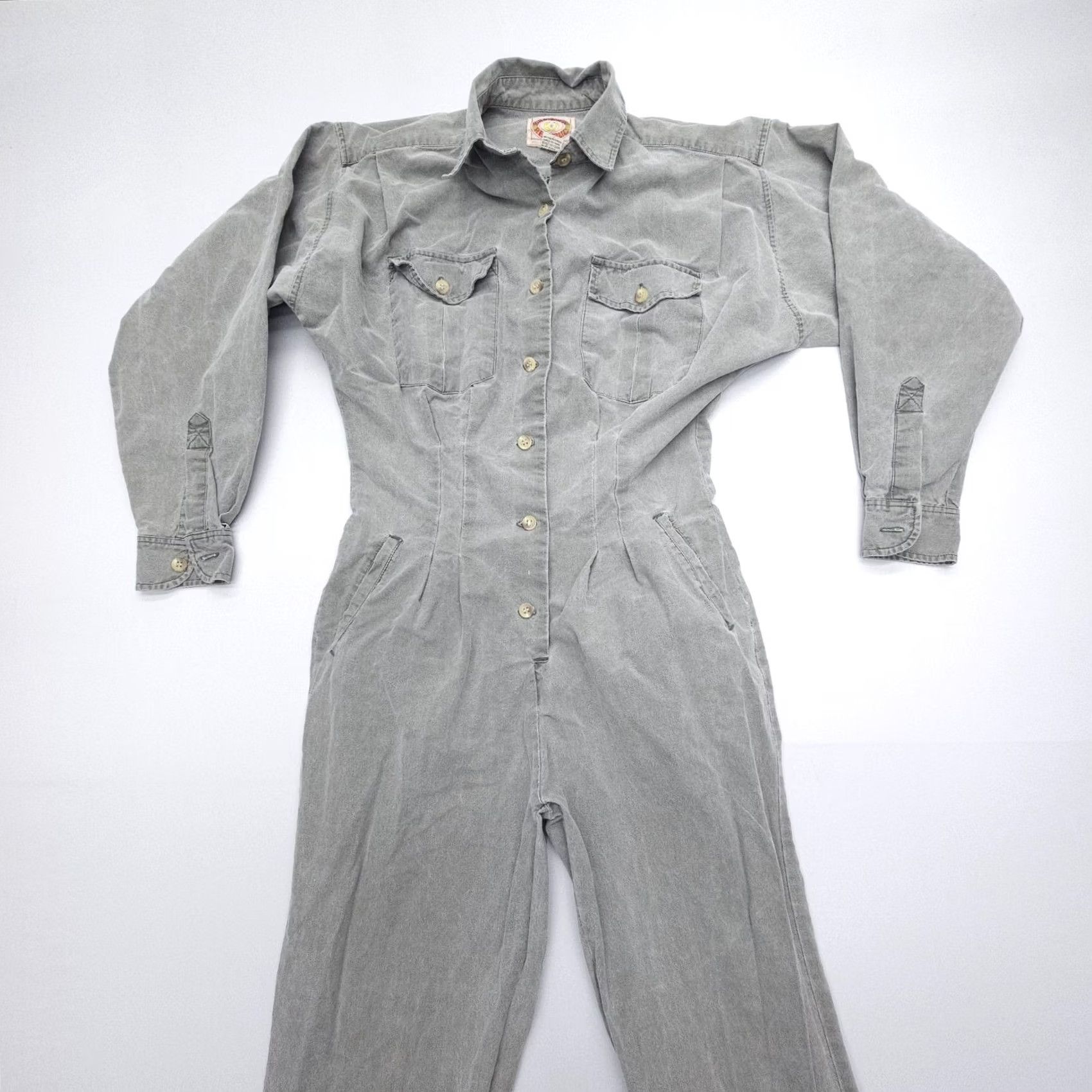 Banana Republic VINTAGE Banana Republic Jumpsuit Shirt One-Piece Women S Green 100% Cotton Safari 70s 80s Regular Size 28" / US 6 / IT 42 - 4 Thumbnail