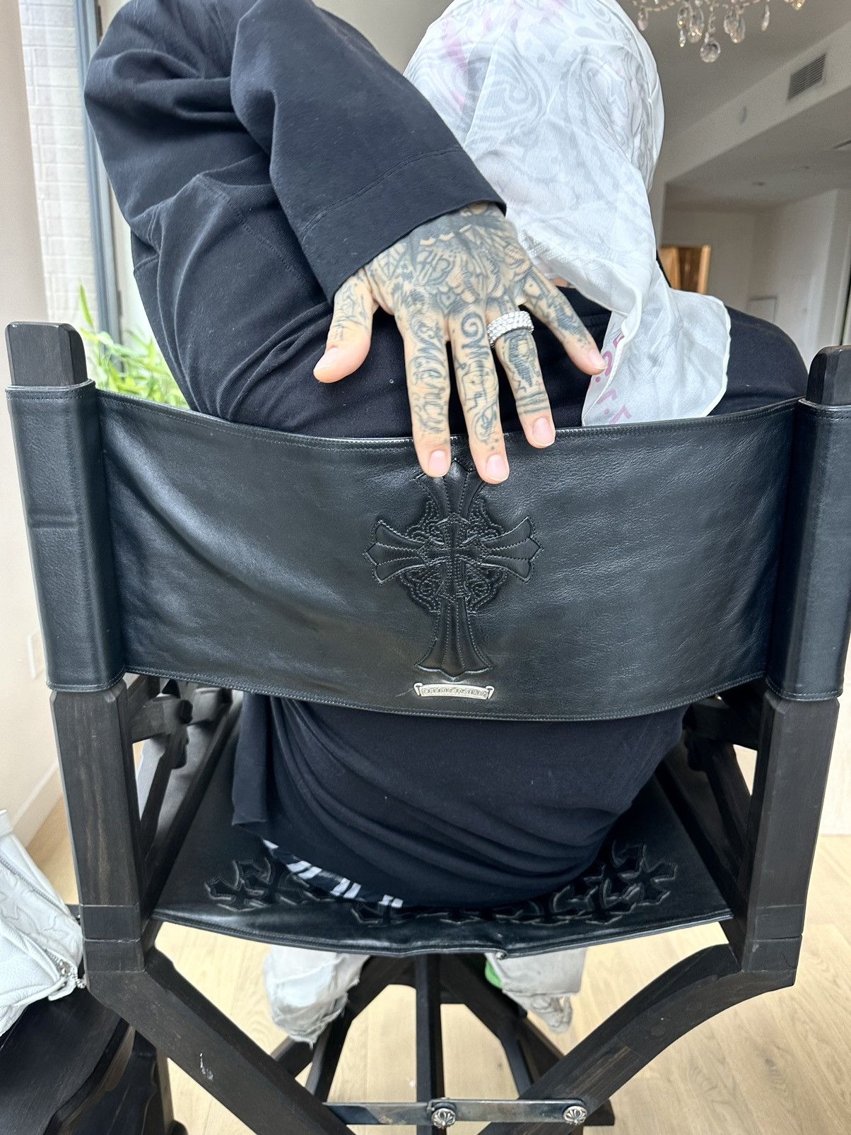 Chrome Hearts CHROME HEARTS MOVIE STAR PRODUCER EBONY CROSS PATCH CHAIR Size ONE SIZE - 3 Thumbnail