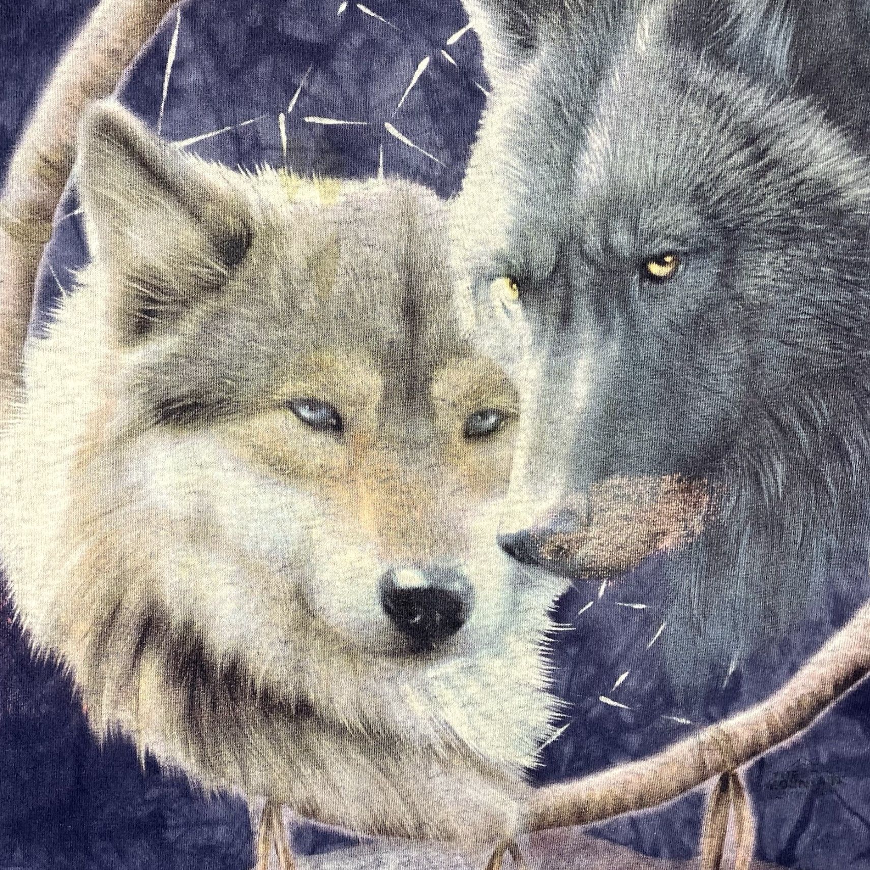 The Mountain VINTAGE The Mountain T-Shirt Unisex Adults XL Purple Graphic Print Nature 2010s Wolf Dreamcatcher Tie Dye Size US XL / EU 56 / 4 - 3 Thumbnail