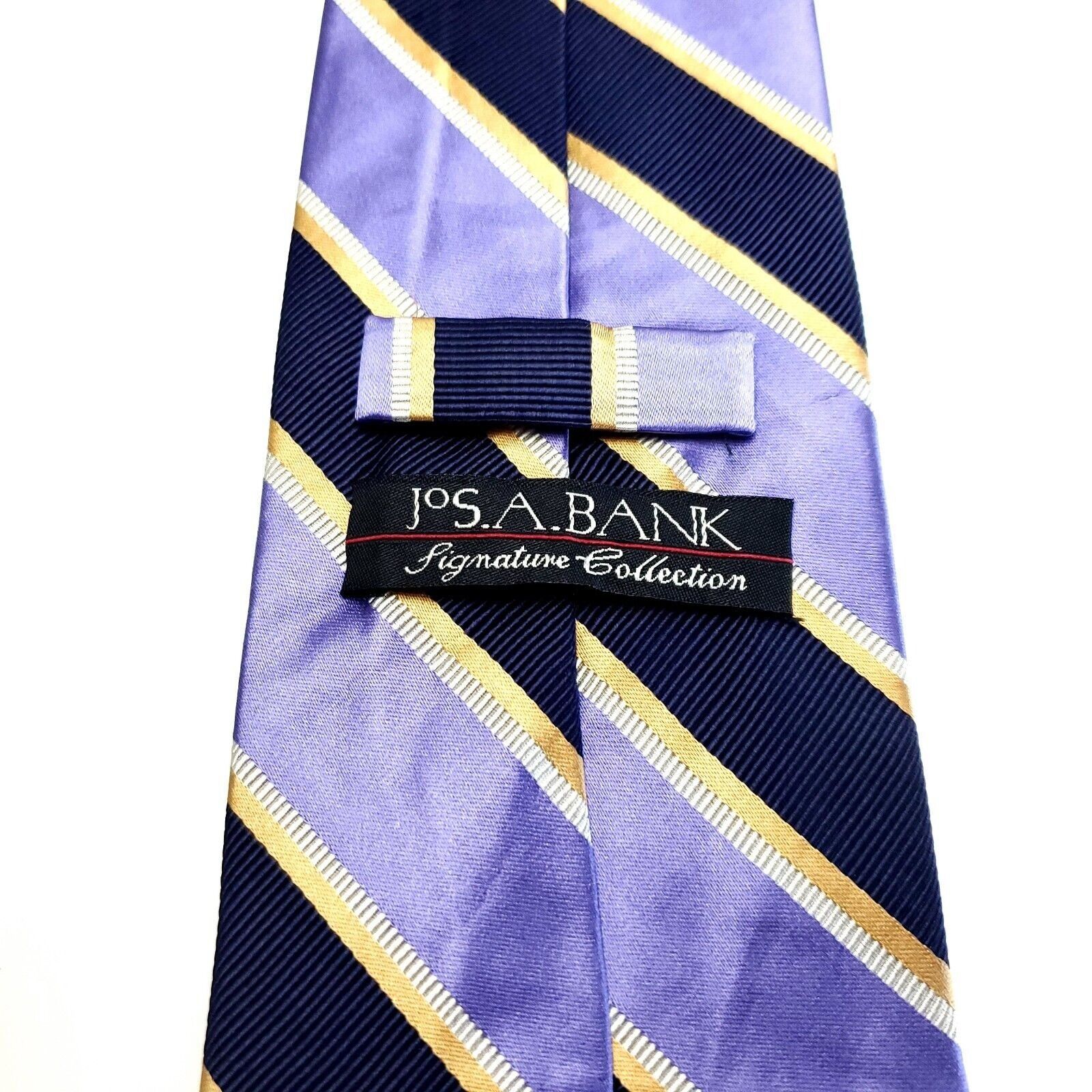 Jos. A. Bank Jos A Bank Purple Cotton Silk Tie Woven Striped Size ONE SIZE - 4 Thumbnail