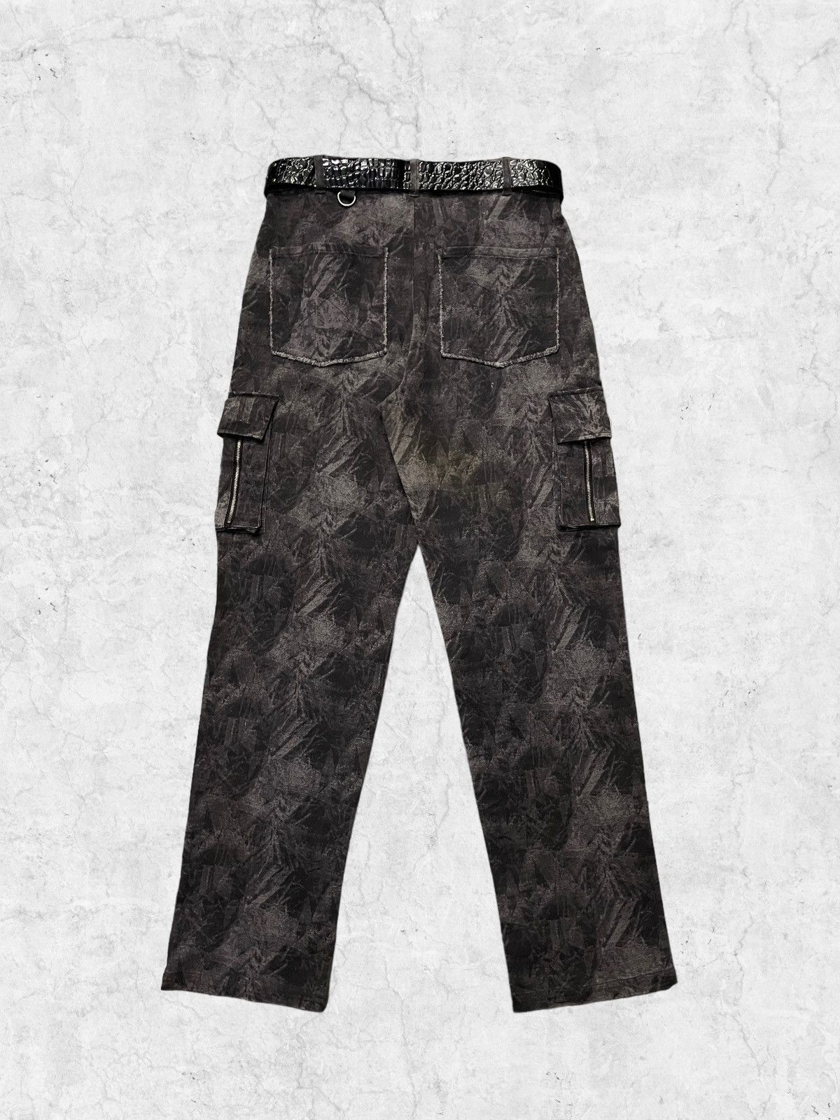 Designer × Japanese Brand × Vintage Slash Number Japan Smoke Cargo Pants With Belt Size US 32 / EU 48 - 2 Thumbnail