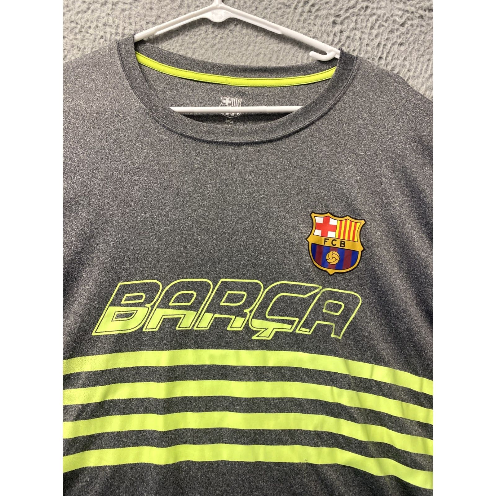 Vintage BARCA Shirt Mens XL Green Gray Short Sleeve Barcelona Soccer Athletic/108-16 Size US XL / EU 56 / 4 - 2 Thumbnail