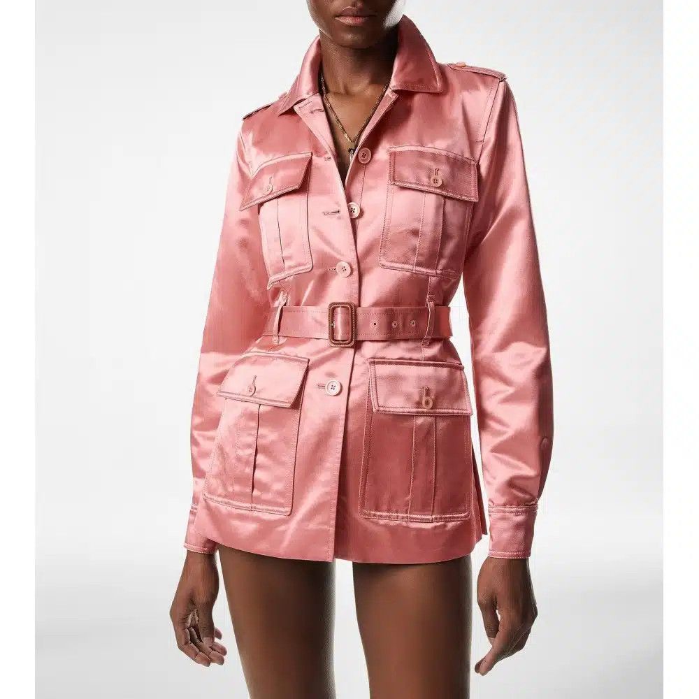 Tom Ford o1w1db10525 CS1236 Satin Belt Jacket in Pink Size XS / US 0-2 / IT 36-38 - 2 Thumbnail