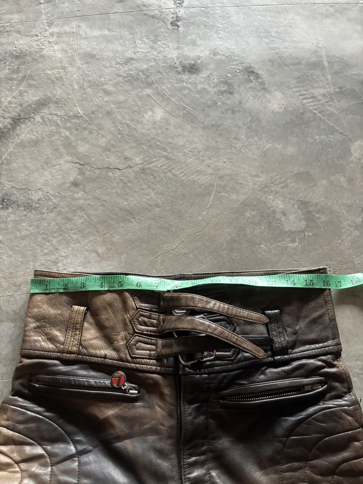 Japanese Brand KOMINE LEATHER PANT MOTORSPORT SUPER SICK FADED PATINA Size US 32 / EU 48 - 19 Thumbnail