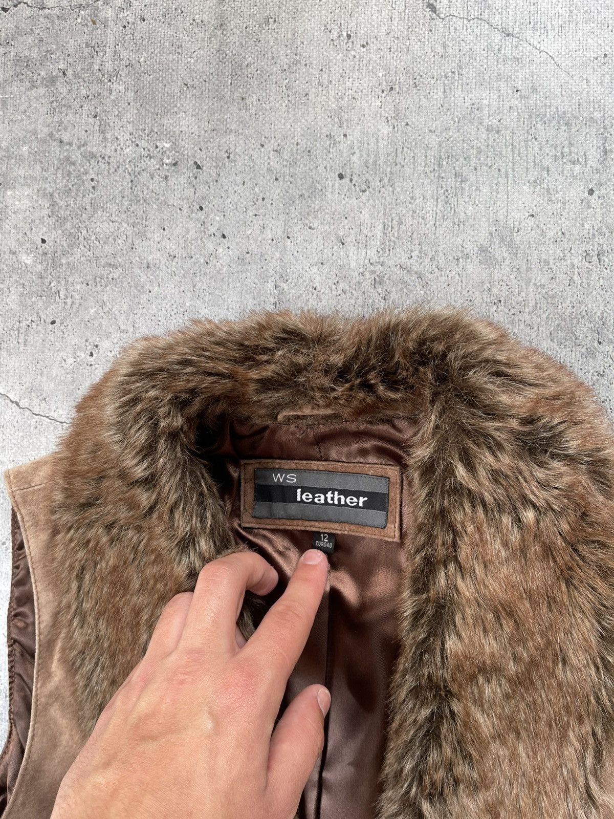 Genuine Leather × Sears × Vintage VINTAGE Y2K LEATHER FUR VEST Size US XS / EU 42 / 0 - 5 Thumbnail